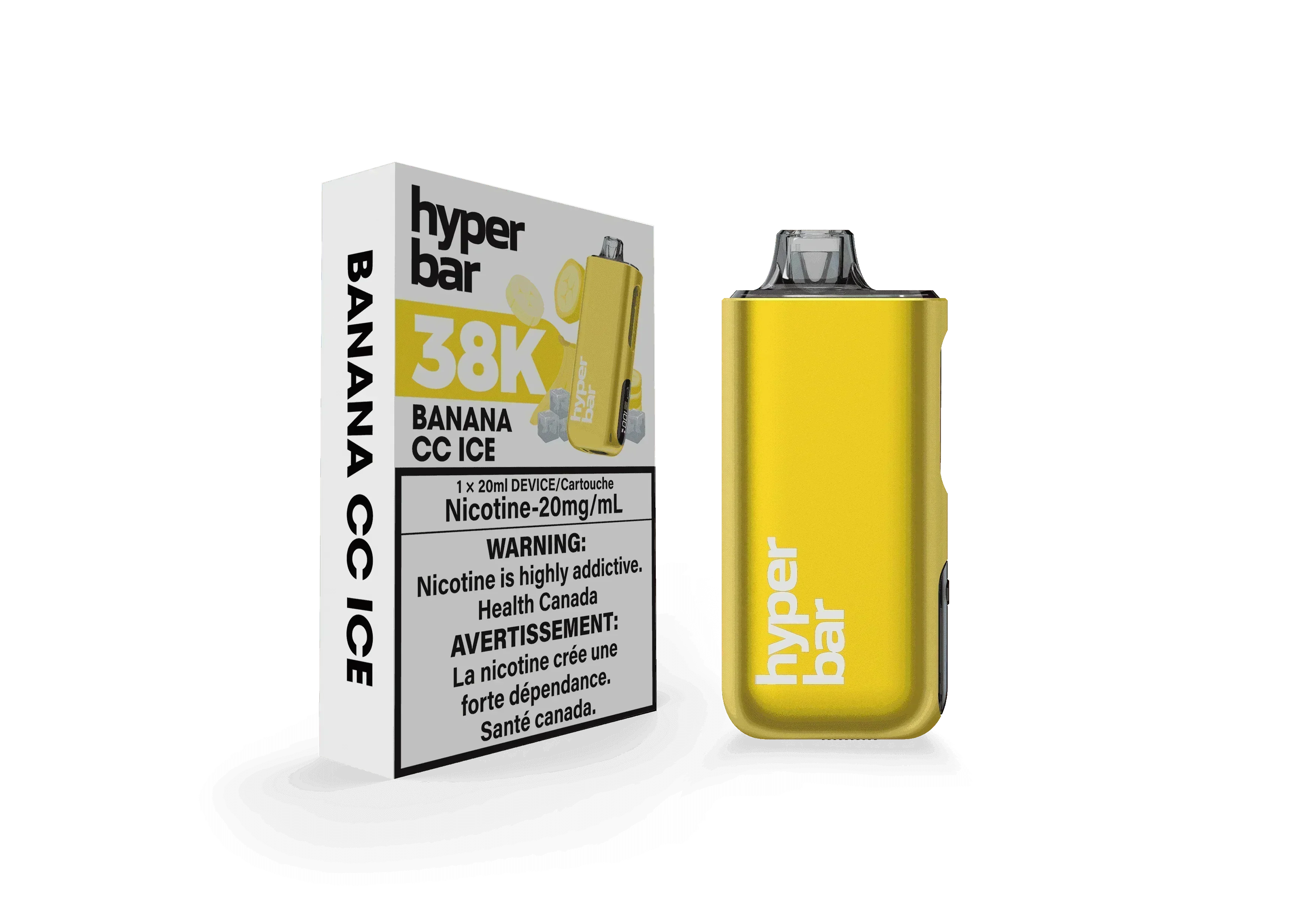 Hyperbar BE38000 Banana CC Ice Disposable Vape, 20mL - Vapor Shoppe Hyperbar BE38000 Banana CC Ice Disposable Vape, 20mL - Vapor Shoppe