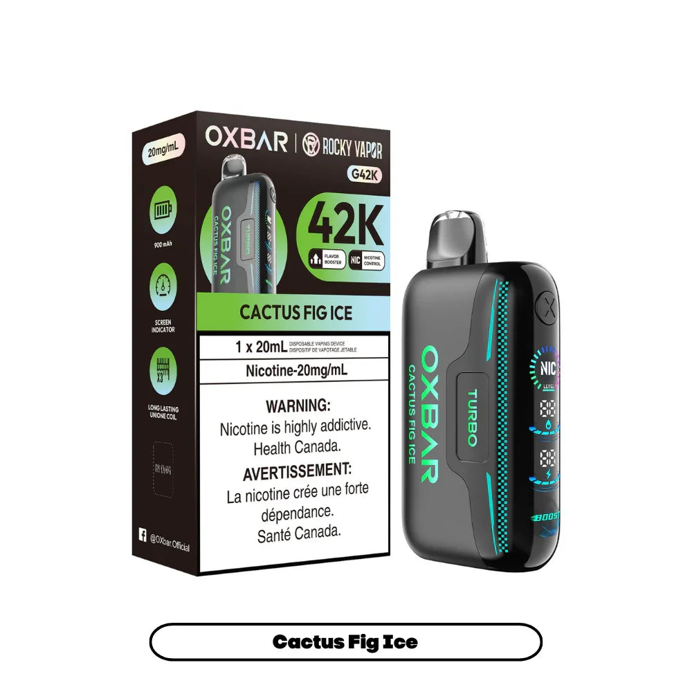 Rocky Vapor Oxbar G42K Cactus Fig Ice Disposable Vape, 20mL - Vapor Shoppe Rocky Vapor Oxbar G42K Cactus Fig Ice Disposable Vape, 20mL - Vapor Shoppe