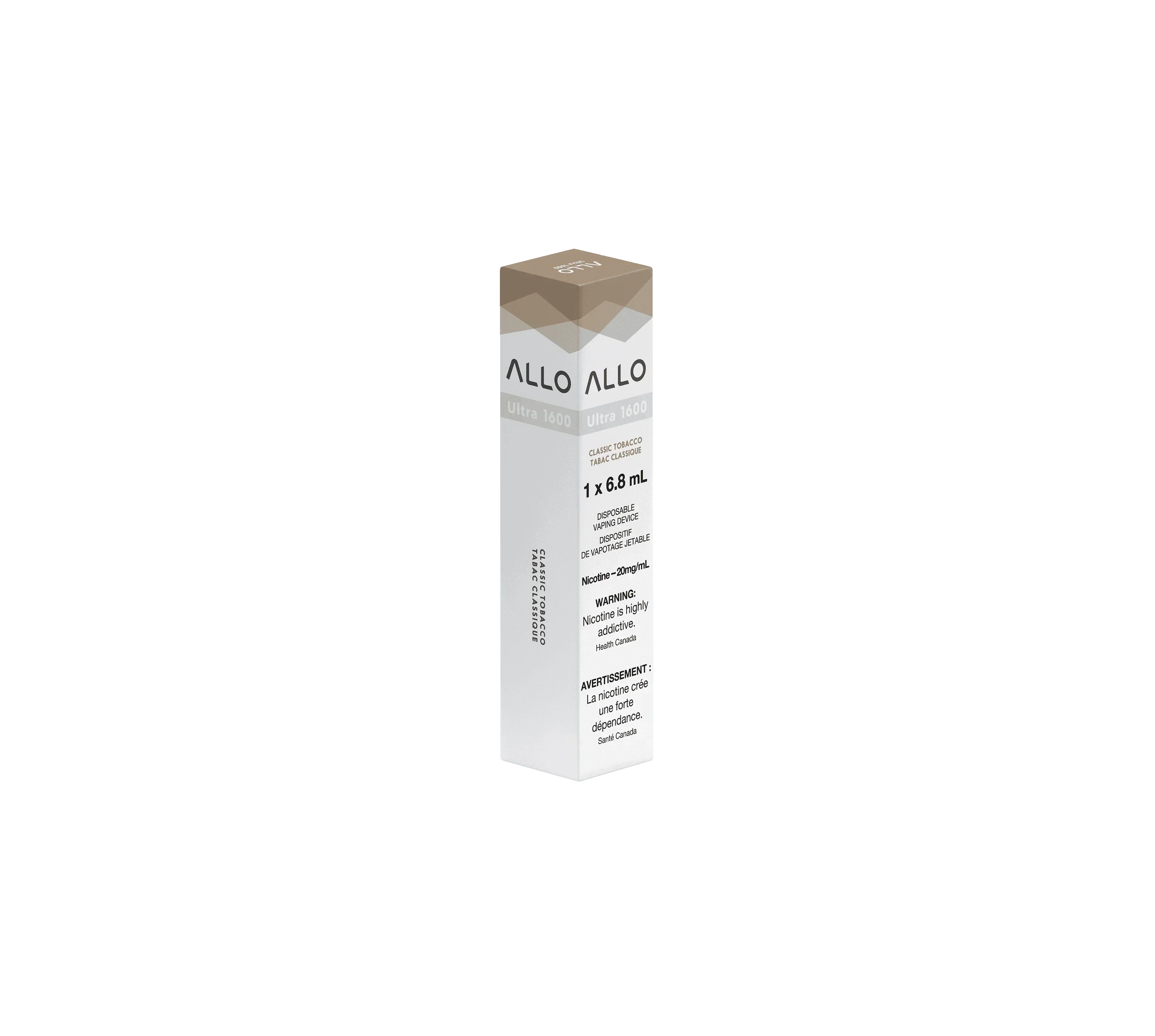 Allo Ultra 1600 Classic Tobacco Disposable Vape, 6mL - Vapor Shoppe Allo Ultra 1600 Classic Tobacco Disposable Vape, 6mL - Vapor Shoppe