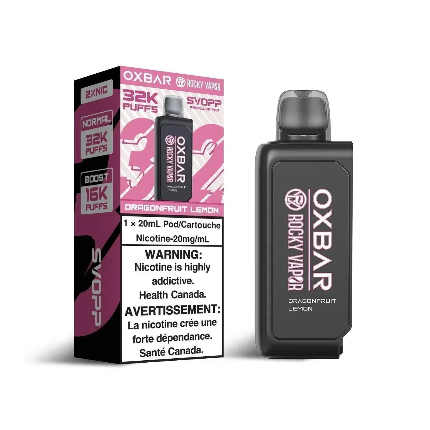 Oxbar SVOPP 32K Dragonfruit Lemon Vape Pod, 20mL - Vapor Shoppe Oxbar SVOPP 32K Dragonfruit Lemon Vape Pod, 20mL - Vapor Shoppe