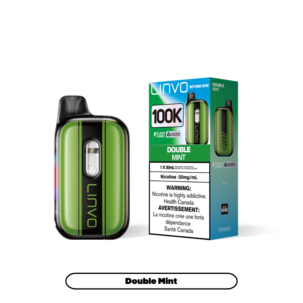 LINVO Beyond 100K Double Mint Disposable Vape, 30mL - Vapor Shoppe LINVO Beyond 100K Double Mint Disposable Vape, 30mL - Vapor Shoppe