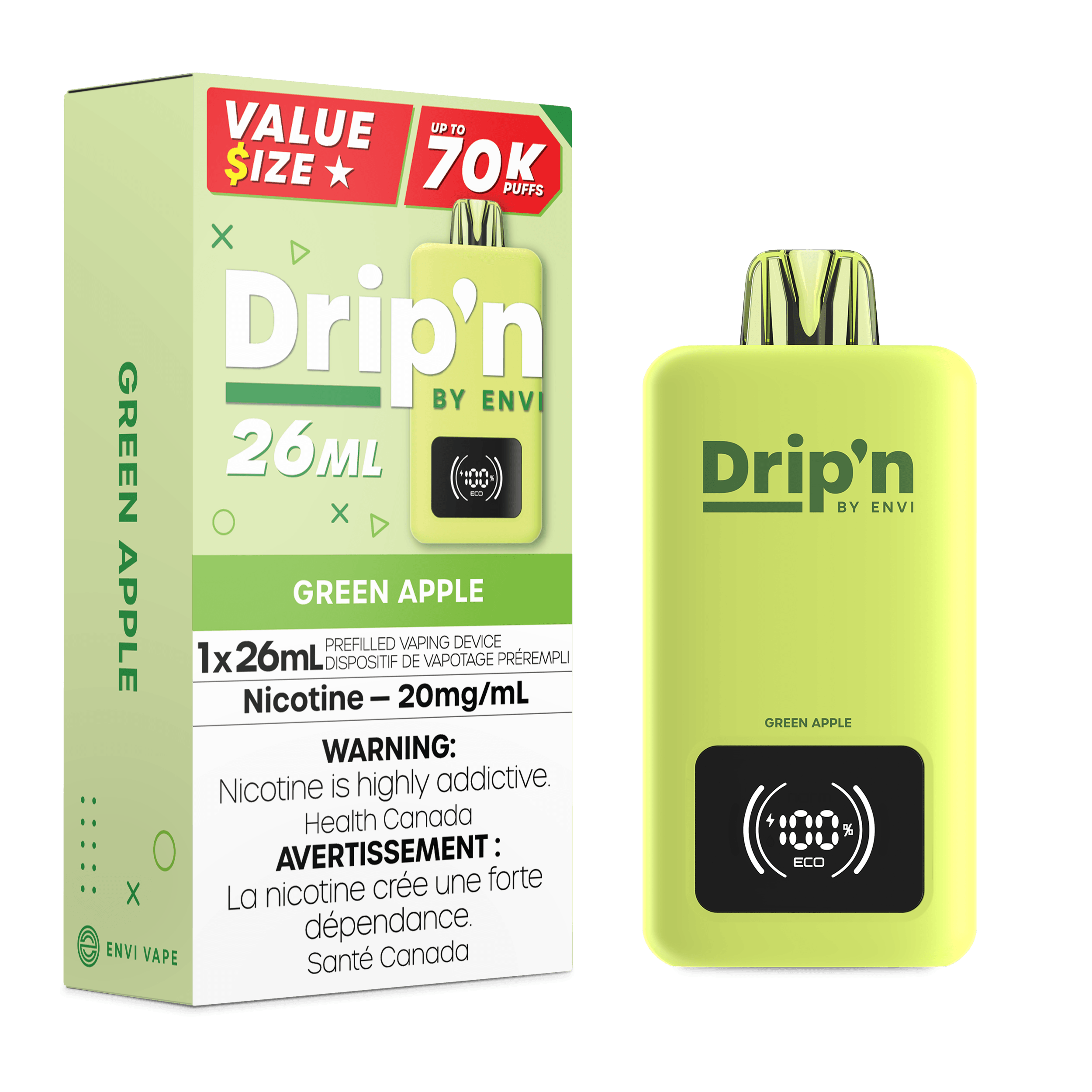 Drip'n 26mL Green Apple Disposable Vape, 26mL - Vapor Shoppe Drip'n 26mL Green Apple Disposable Vape, 26mL - Vapor Shoppe