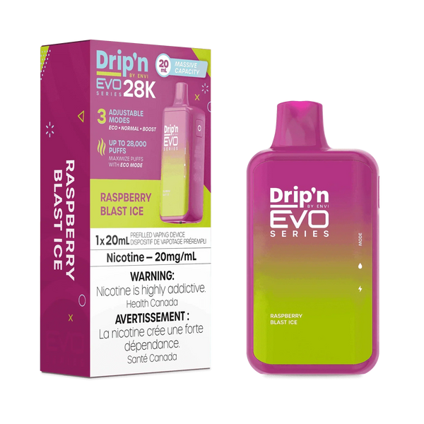 Drip'N EVO 28K Raspberry Blast lce Disposable Vape, 20mL - Vapor Shoppe Drip'N EVO 28K Raspberry Blast lce Disposable Vape, 20mL - Vapor Shoppe
