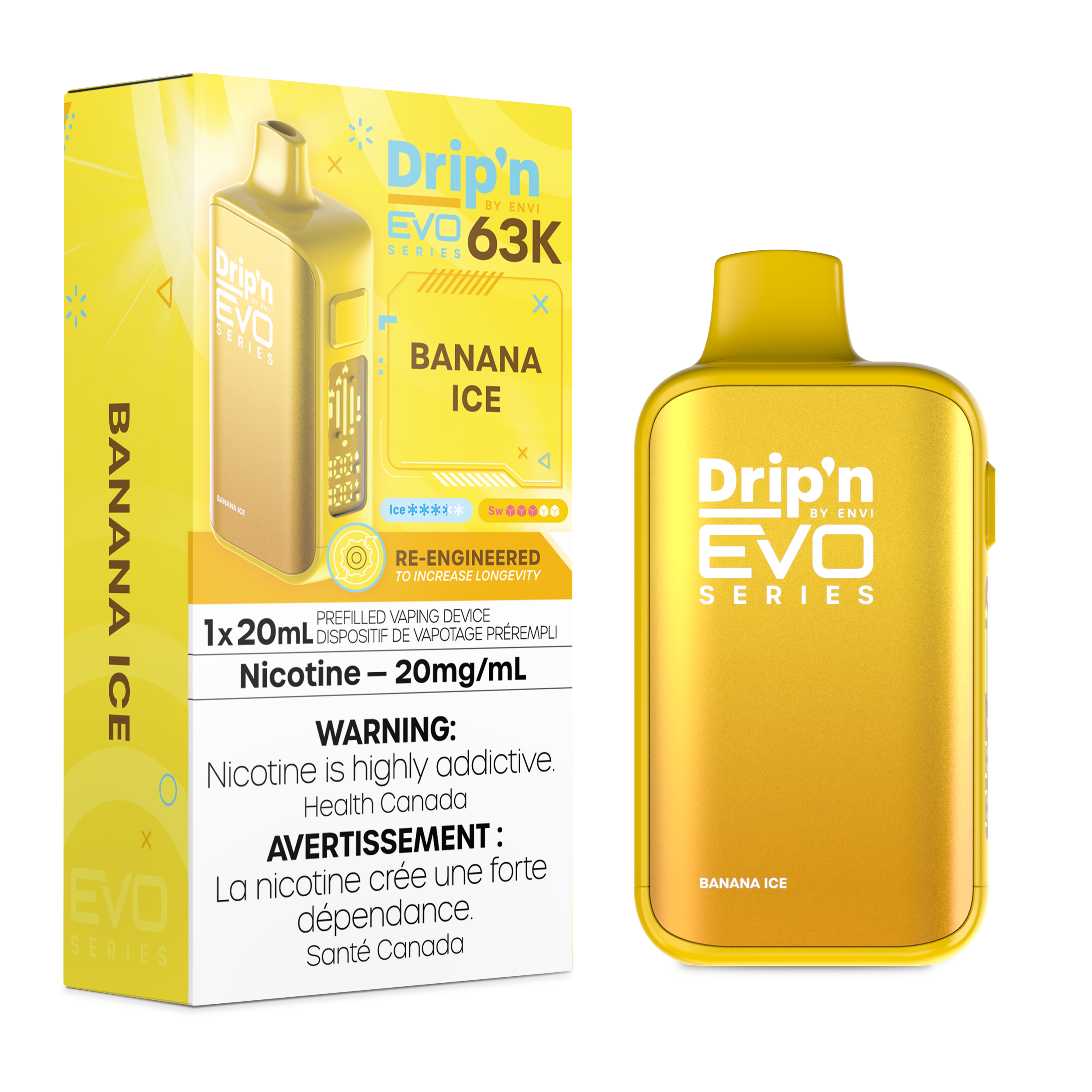 Drip'n EVO 63K Banana Ice Disposable Vape, 20mL - Vapor Shoppe Drip'n EVO 63K Banana Ice Disposable Vape, 20mL - Vapor Shoppe