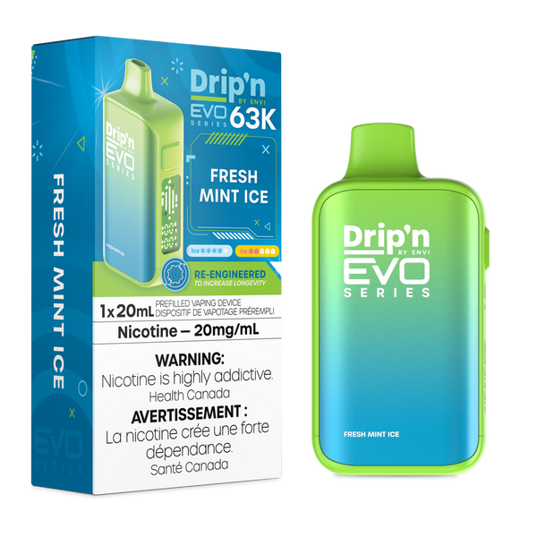 Drip'n EVO 63K Fresh Mint Ice Disposable Vape, 20mL - Vapor Shoppe