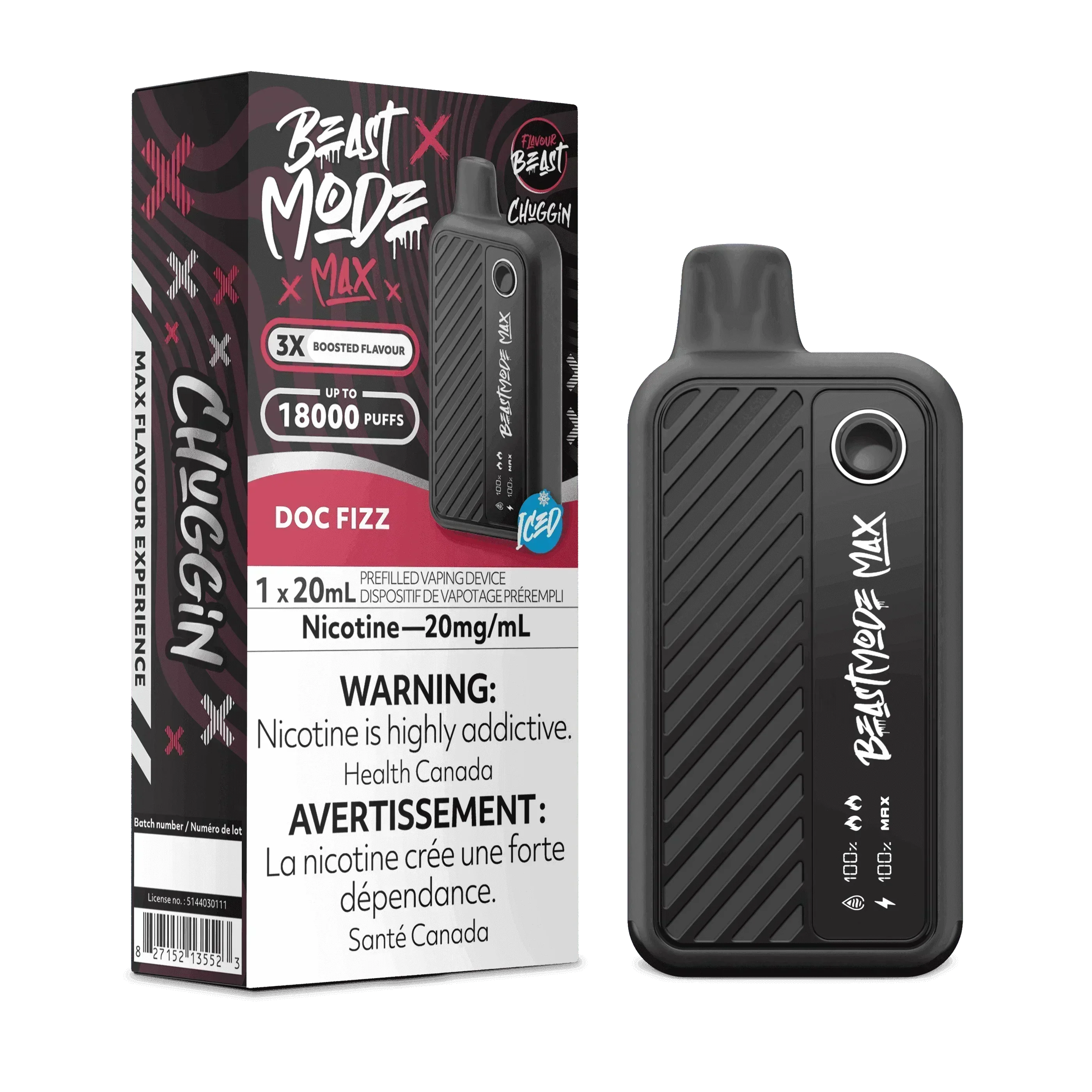 Flavour Beast BEASTMODE MAX Chuggin' Doc Fizz Iced Disposable Vape, 20mL - Vapor Shoppe Flavour Beast BEASTMODE MAX Chuggin' Doc Fizz Iced Disposable Vape, 20mL - Vapor Shoppe