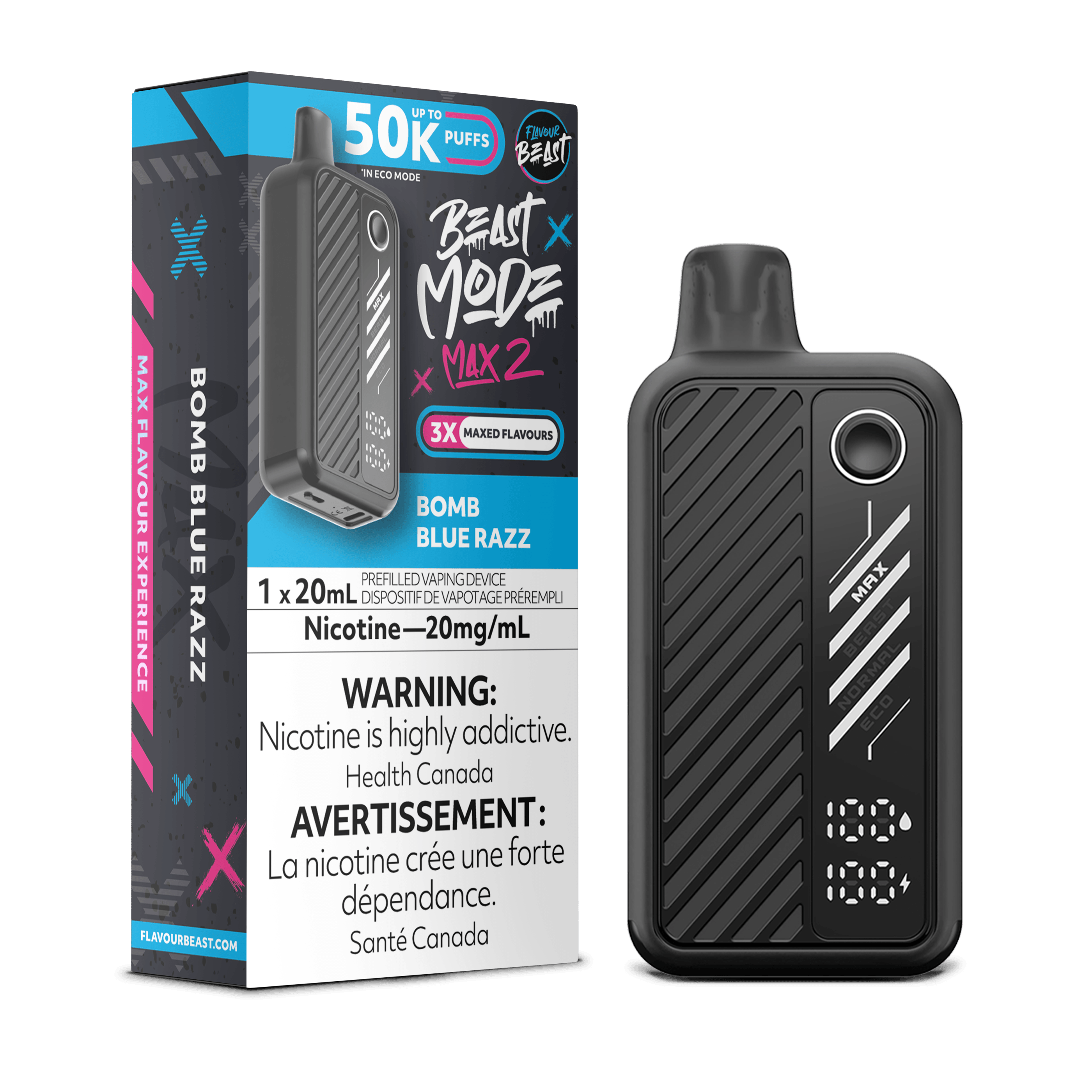 Flavour Beast Beastmode MAX 2 Bomb Blue Razz Disposable Vape, 20mL - Vapor Shoppe Flavour Beast Beastmode MAX 2 Bomb Blue Razz Disposable Vape, 20mL - Vapor Shoppe