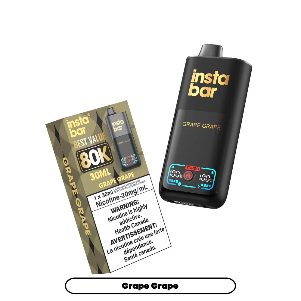 Insta Bar 80K Grape Grape Disposable Vape, 30mL - Vapor Shoppe Insta Bar 80K Grape Grape Disposable Vape, 30mL - Vapor Shoppe