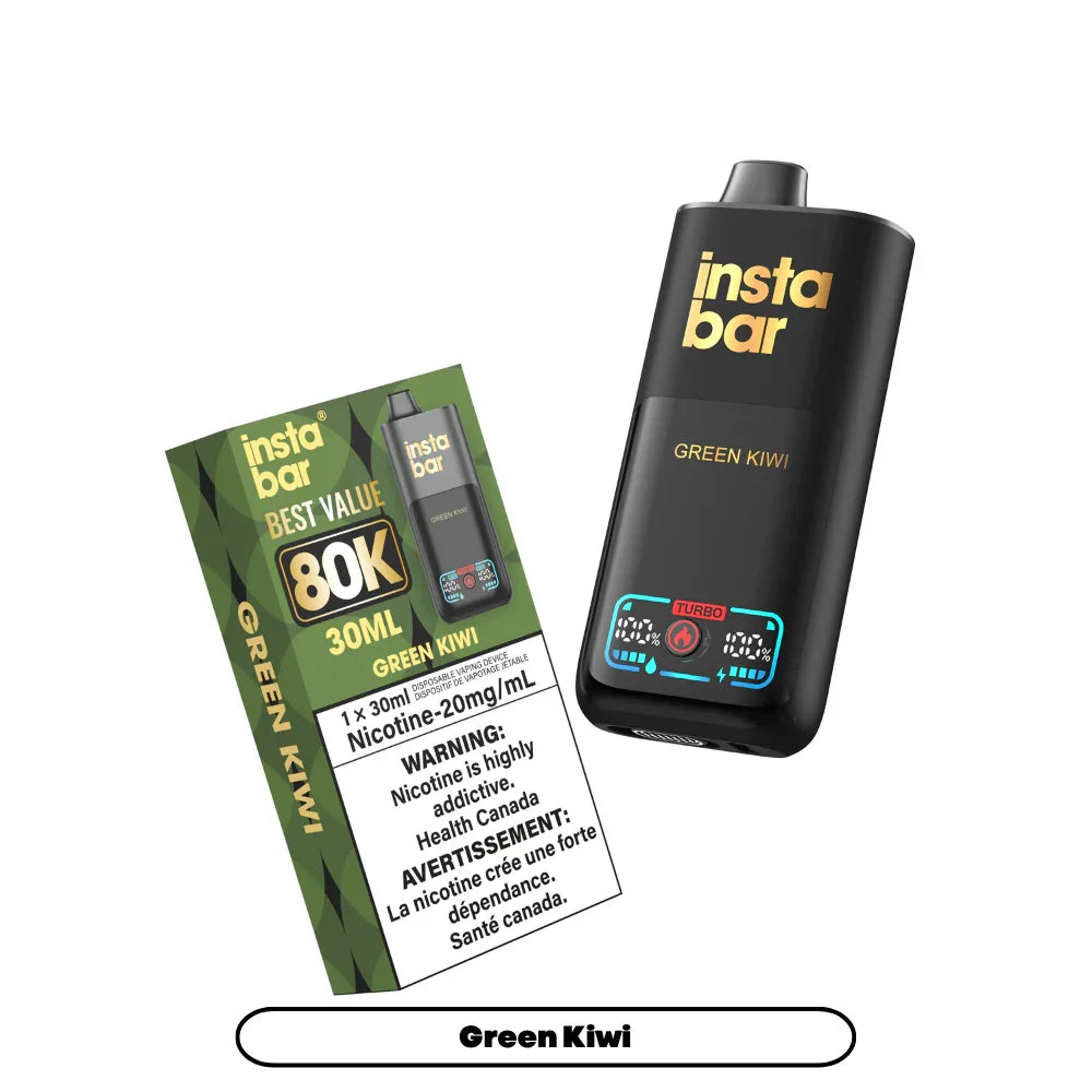 Insta Bar 80K Green Kiwi Disposable Vape, 30mL - Vapor Shoppe Insta Bar 80K Green Kiwi Disposable Vape, 30mL - Vapor Shoppe