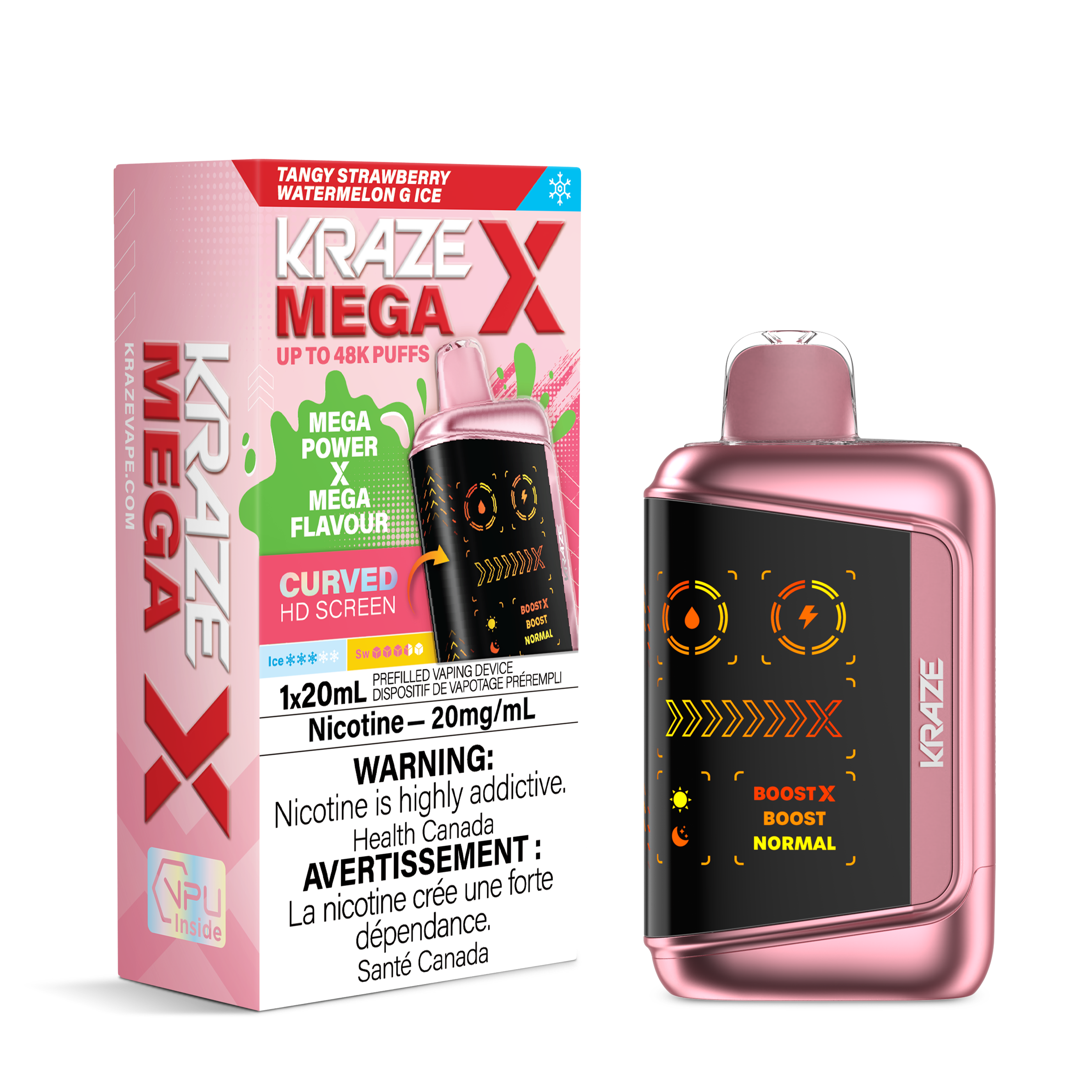 ガストキング　MELA5000 Kraze MEGA X Tangy Strawberry Watermelon G Ice Disposable Vape