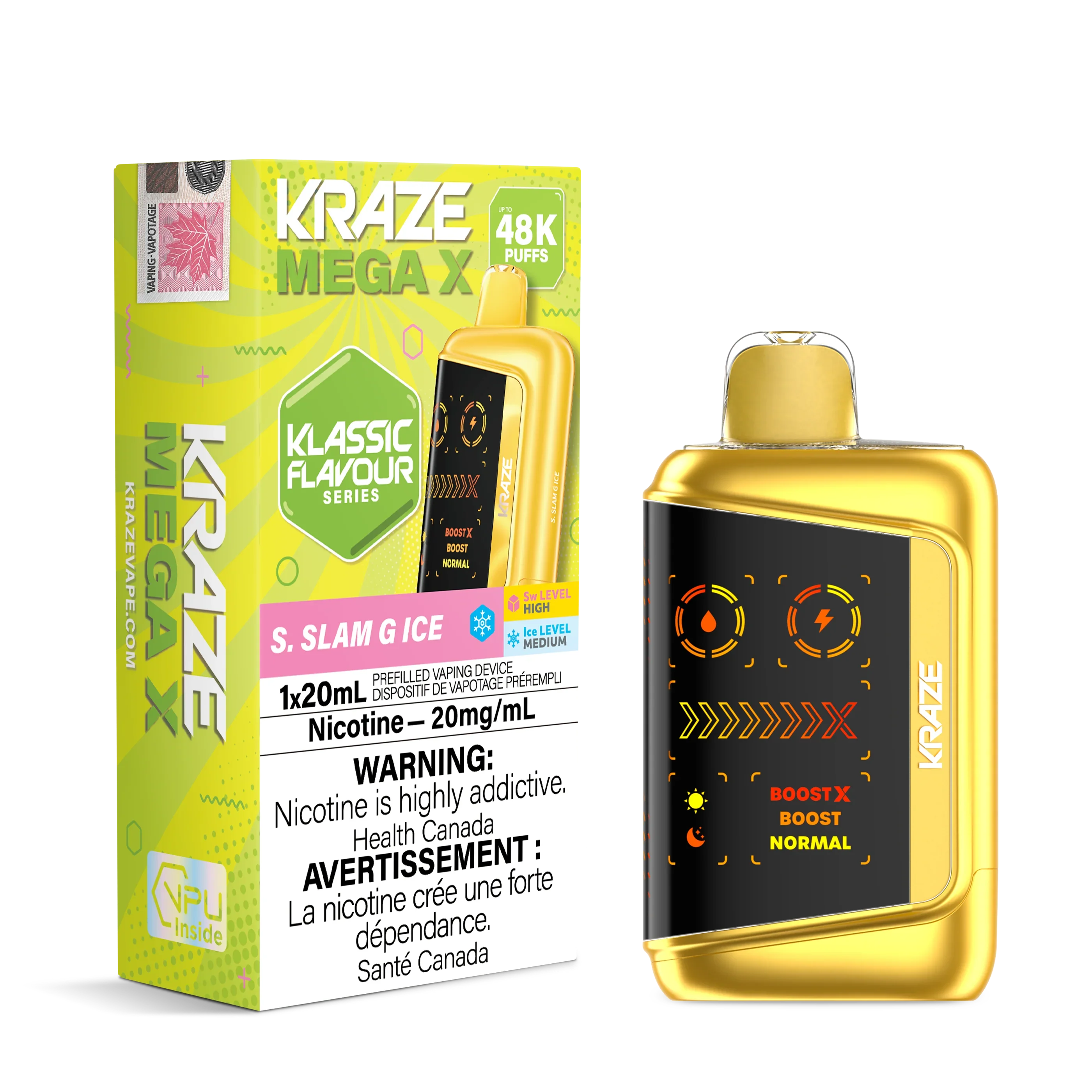Kraze MEGA X S. Slam G Ice Disposable Vape, 20mL - Vapor Shoppe