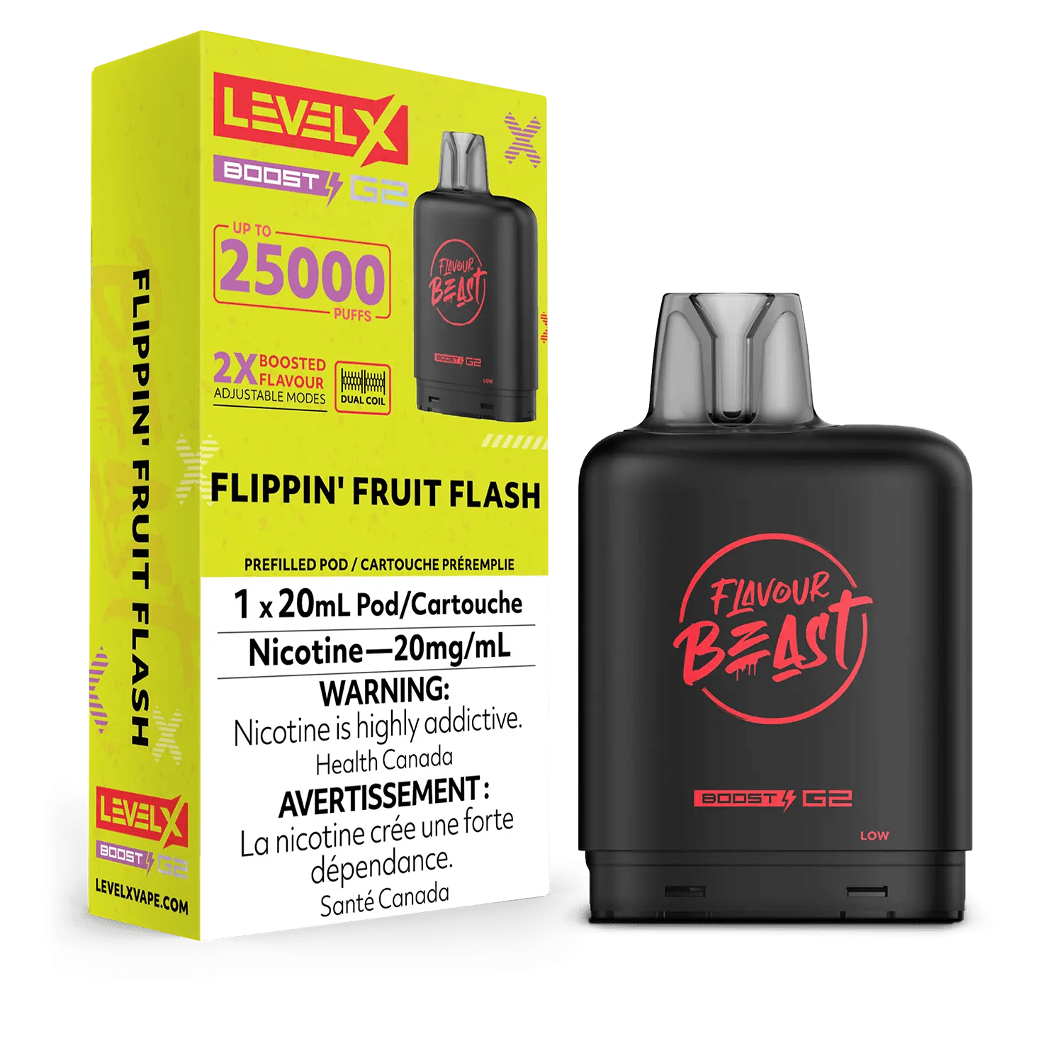 Level X Boost G2 25K Flavour Beast Flippin' Fruit Flash Vape Pod, 20mL - Vapor Shoppe Level X Boost G2 25K Flavour Beast Flippin' Fruit Flash Vape Pod, 20mL - Vapor Shoppe