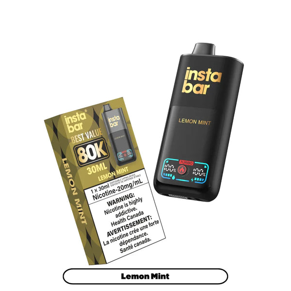 Insta Bar 80K Lemon Mint Disposable Vape, 30mL - Vapor Shoppe Insta Bar 80K Lemon Mint Disposable Vape, 30mL - Vapor Shoppe