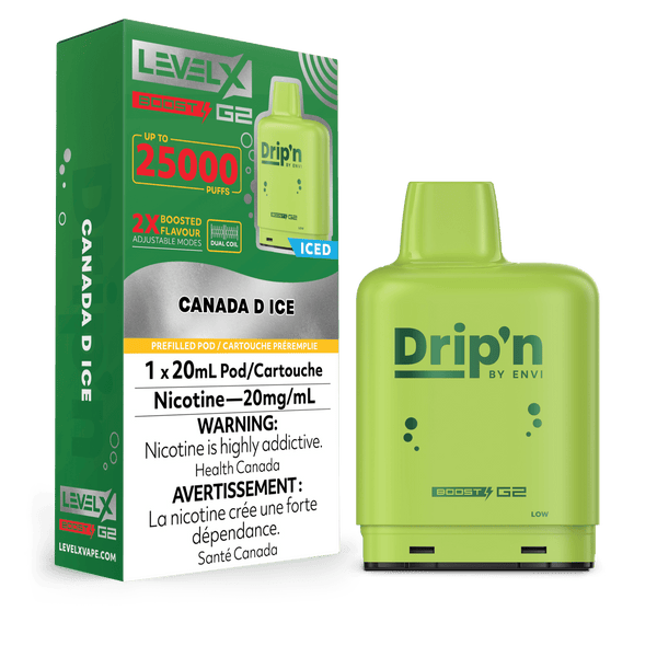 Drip'n Level X Boost G2 25K Canada D Ice Vape Pod, 20mL - Vapor Shoppe