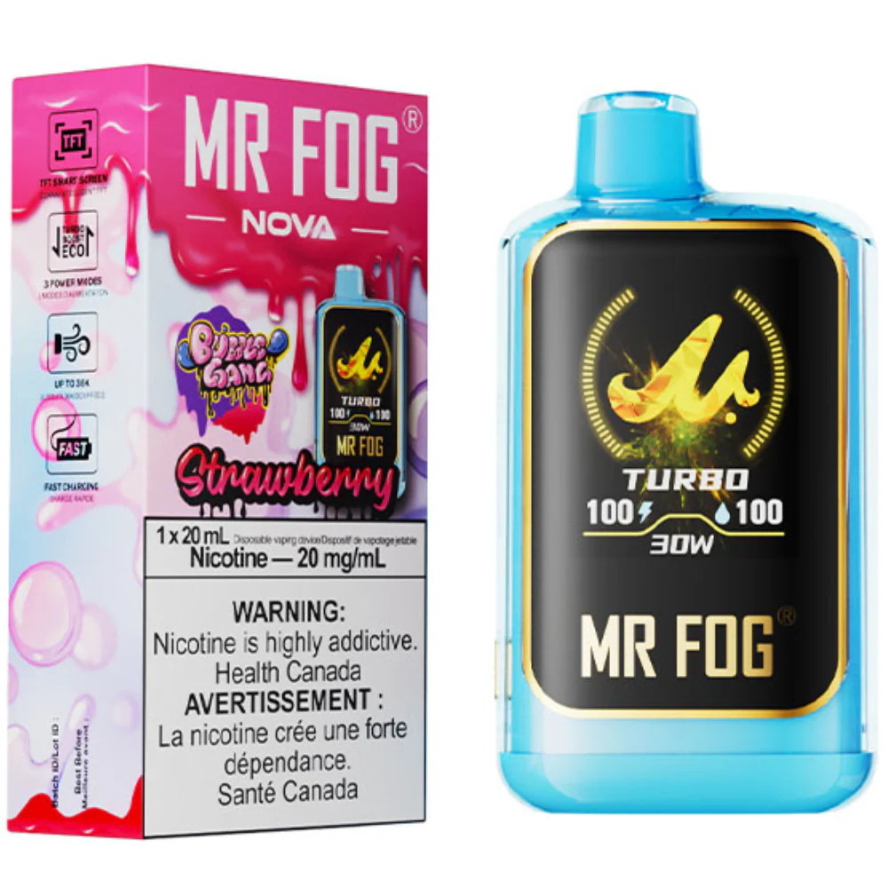 Mr. Fog Nova 36K Bubblegang Strawberry Disposable Vape, 20mL - Vapor Shoppe Mr. Fog Nova 36K Bubblegang Strawberry Disposable Vape, 20mL - Vapor Shoppe
