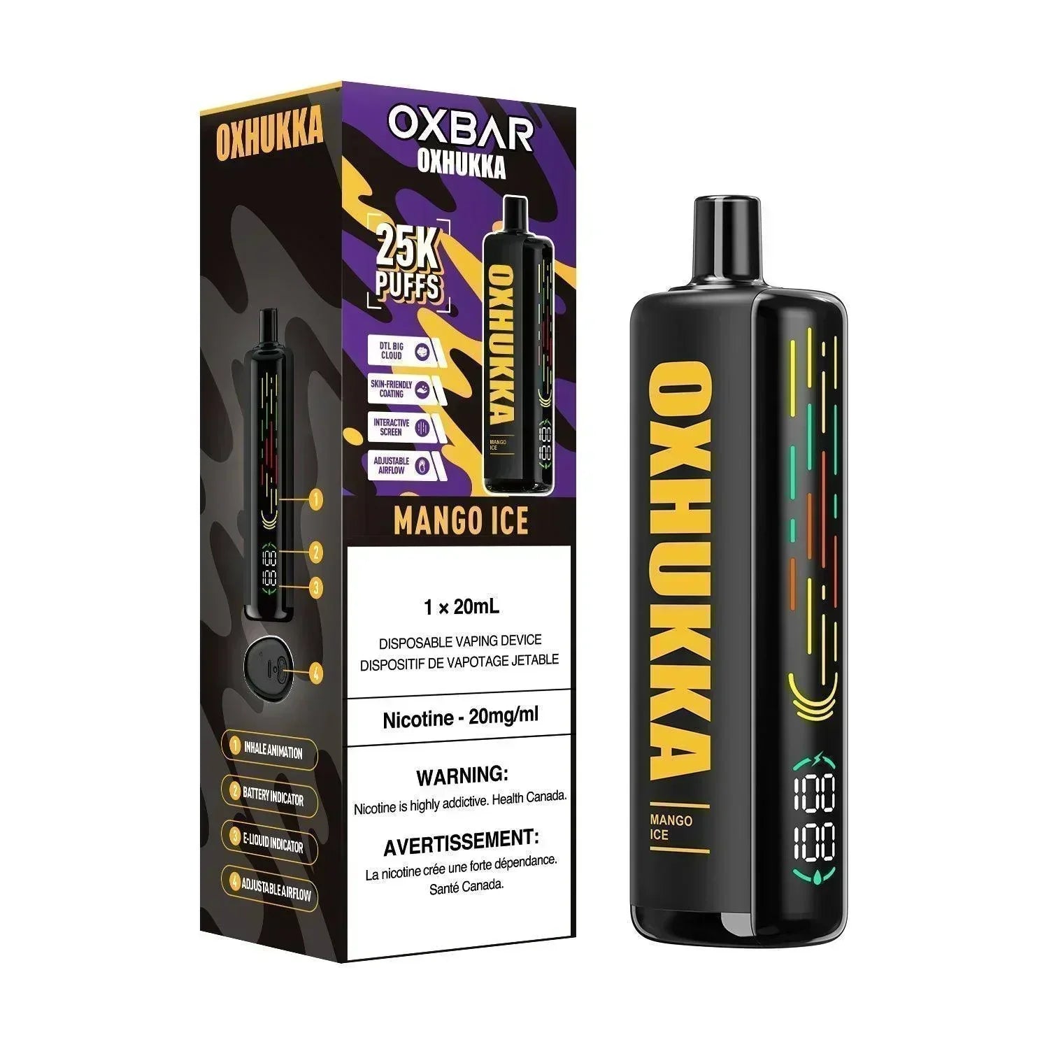 Oxbar Oxhukka Mango Ice Disposable Vape, 20mL - Vapor Shoppe Oxbar Oxhukka Mango Ice Disposable Vape, 20mL - Vapor Shoppe