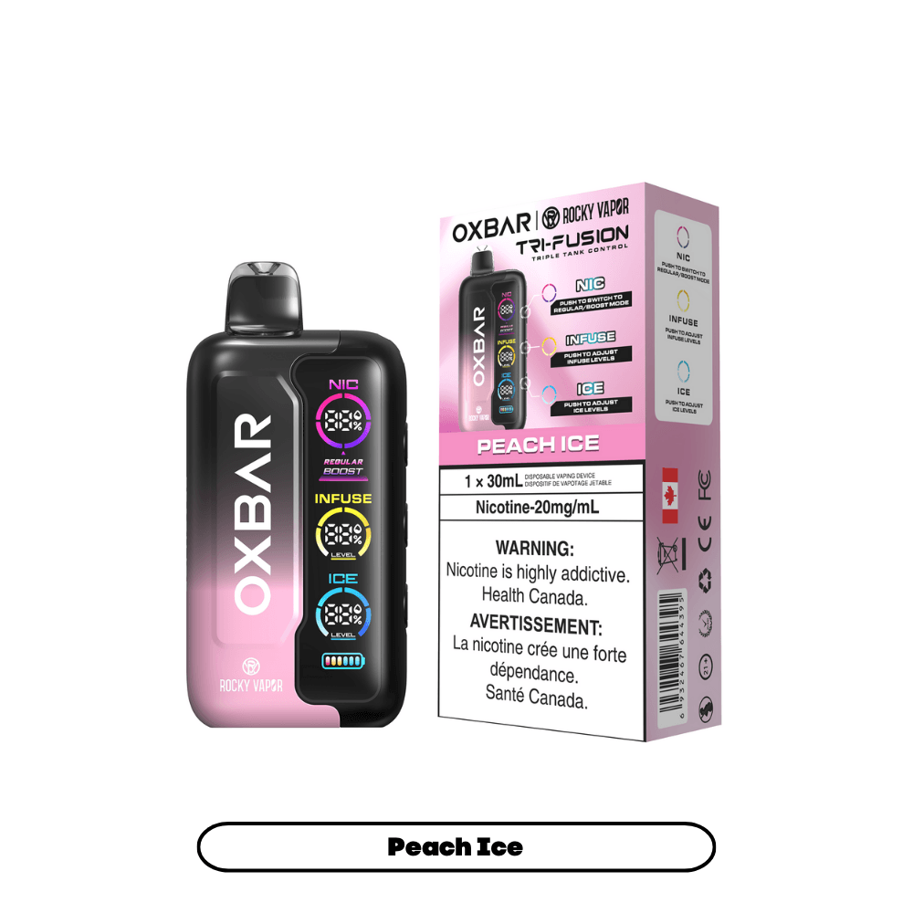 Oxbar Tri Fusion Peach Ice Disposable Vape, 30mL - Vapor Shoppe Oxbar Tri Fusion Peach Ice Disposable Vape, 30mL - Vapor Shoppe