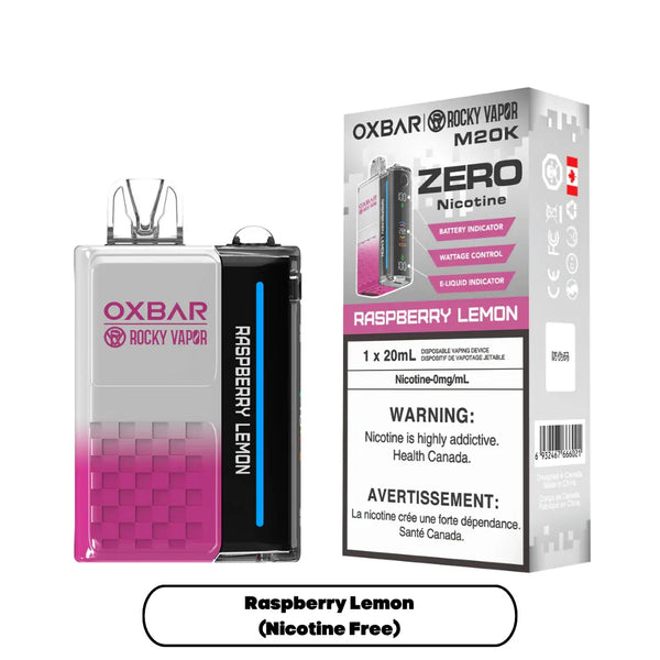 Oxbar M20K Raspberry Lemon (Zero Nicotine) Disposable Vape - Vapor Shoppe Oxbar M20K Raspberry Lemon (Zero Nicotine) Disposable Vape - Vapor Shoppe