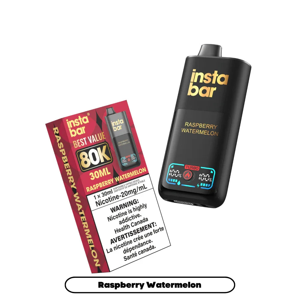 Insta Bar 80K Raspberry Watermelon Disposable Vape, 30mL - Vapor Shoppe Insta Bar 80K Raspberry Watermelon Disposable Vape, 30mL - Vapor Shoppe