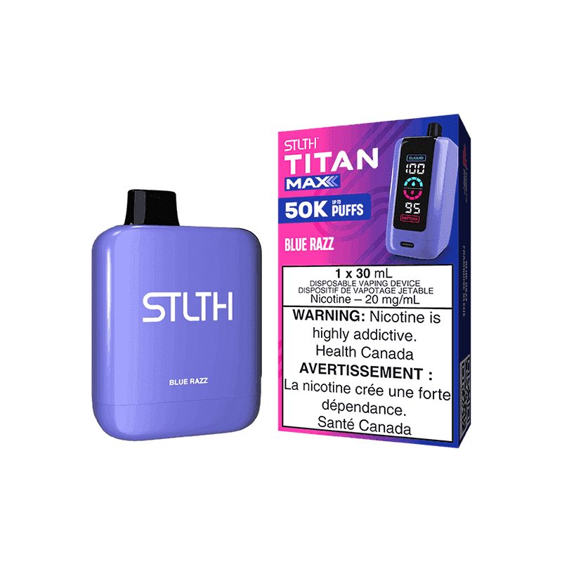 STLTH Titan Max 50K Blue Razz Disposable Vape, 30mL - Vapor Shoppe STLTH Titan Max 50K Blue Razz Disposable Vape, 30mL - Vapor Shoppe