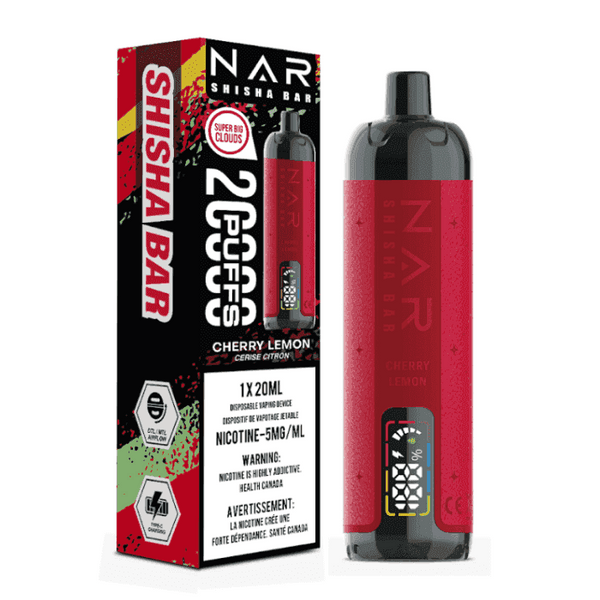 NAR Shisha Bar 20K Cherry Lemon Disposable Vape, 20mL - Vapor Shoppe