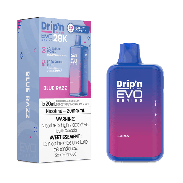 Drip'N EVO 28K Blue Razz Disposable Vape, 20mL - Vapor Shoppe