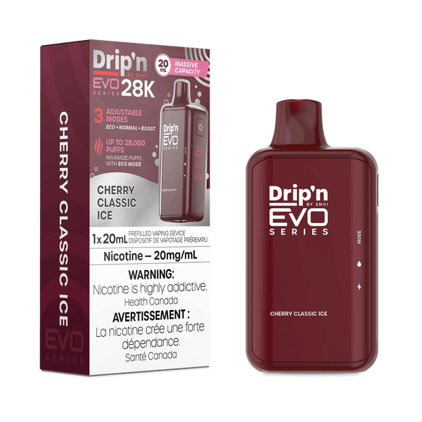 Drip'N EVO 28K Cherry Classic Ice Disposable Vape, 20mL