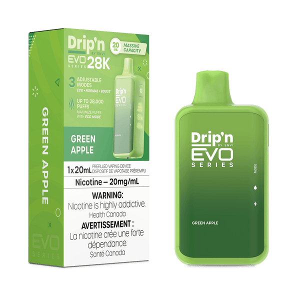 Drip'N EVO 28K Green Apple Disposable Vape, 20mL - Vapor Shoppe Drip'N EVO 28K Green Apple Disposable Vape, 20mL - Vapor Shoppe