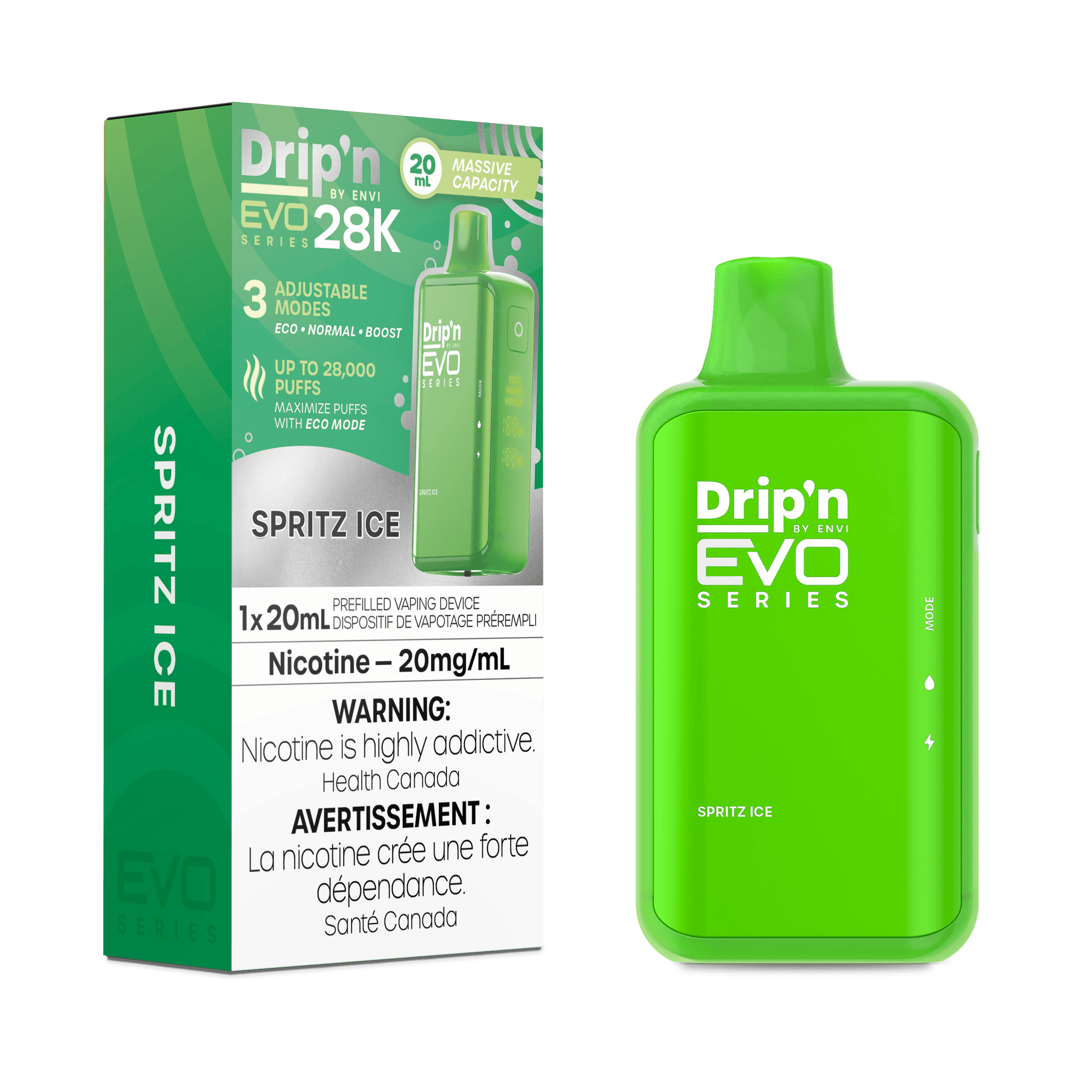 Drip'N EVO 28K Spritz Iced Disposable Vape, 20mL - Vapor Shoppe Drip'N EVO 28K Spritz Iced Disposable Vape, 20mL - Vapor Shoppe