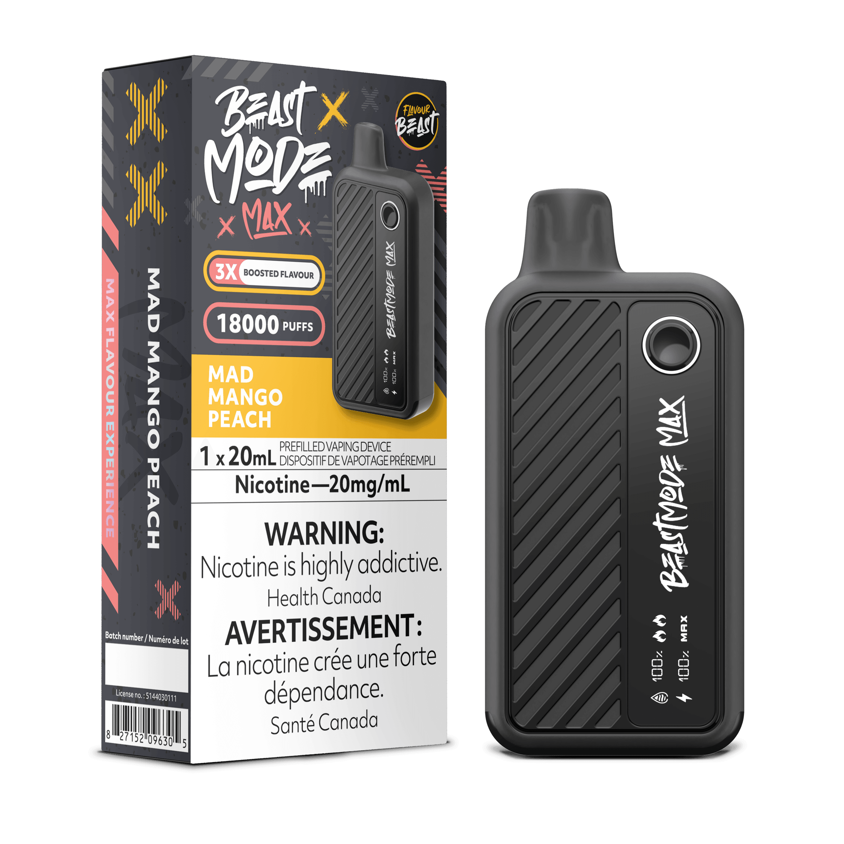 Flavour Beast BEASTMODE MAX Mad Mango Peach Disposable Vape, 20mL - Vapor Shoppe Flavour Beast BEASTMODE MAX Mad Mango Peach Disposable Vape, 20mL - Vapor Shoppe