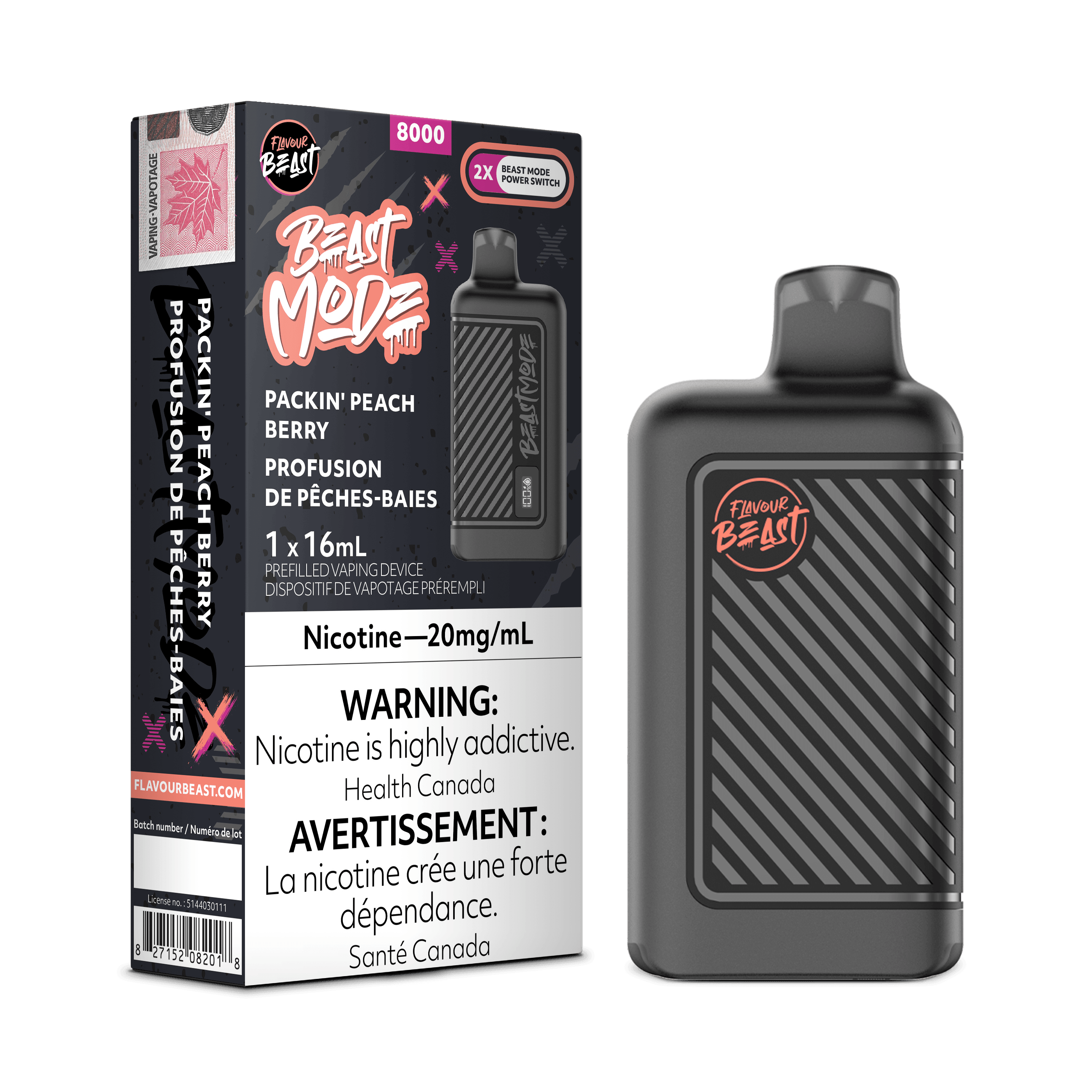Flavour Beast BEASTMODE Packin' Peach Berry Disposable Vape, 16mL - Vapor  Shoppe