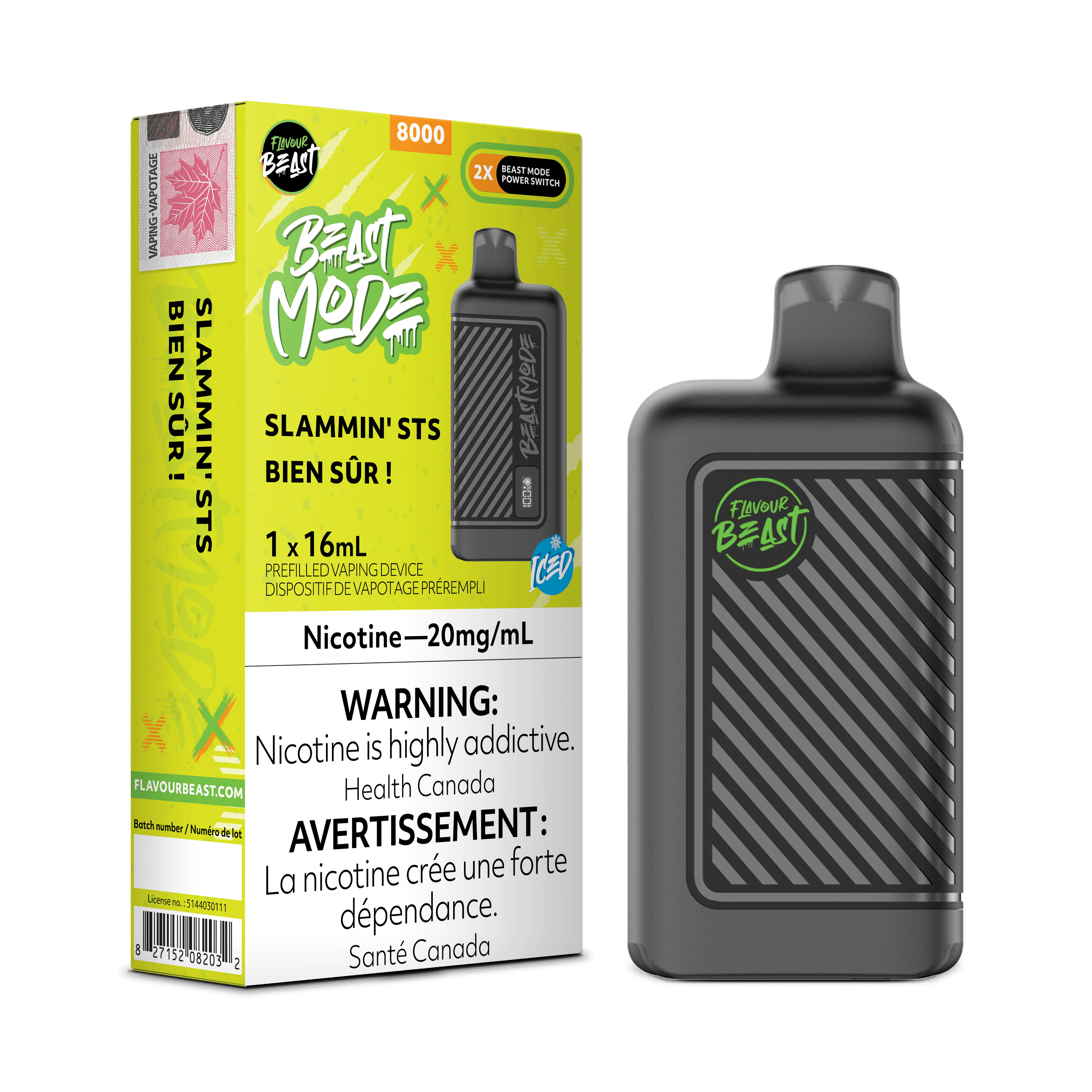 Flavour Beast BEASTMODE Slammin' STS Ice Disposable Vape, 16mL