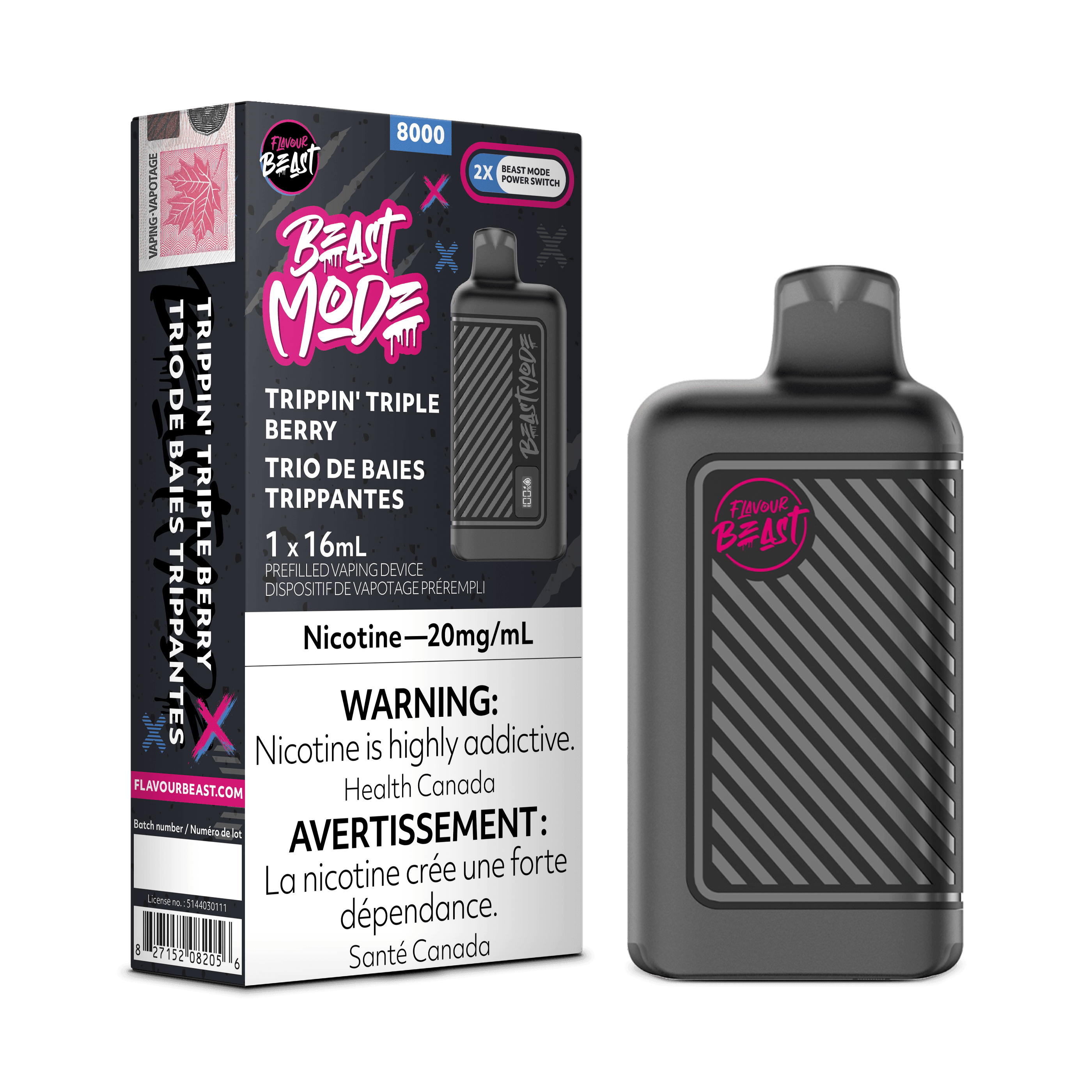 Flavour Beast BEASTMODE Trippin' Triple Berry Disposable Vape, 16mL - Vapor Shoppe Flavour Beast BEASTMODE Trippin' Triple Berry Disposable Vape, 16mL - Vapor Shoppe