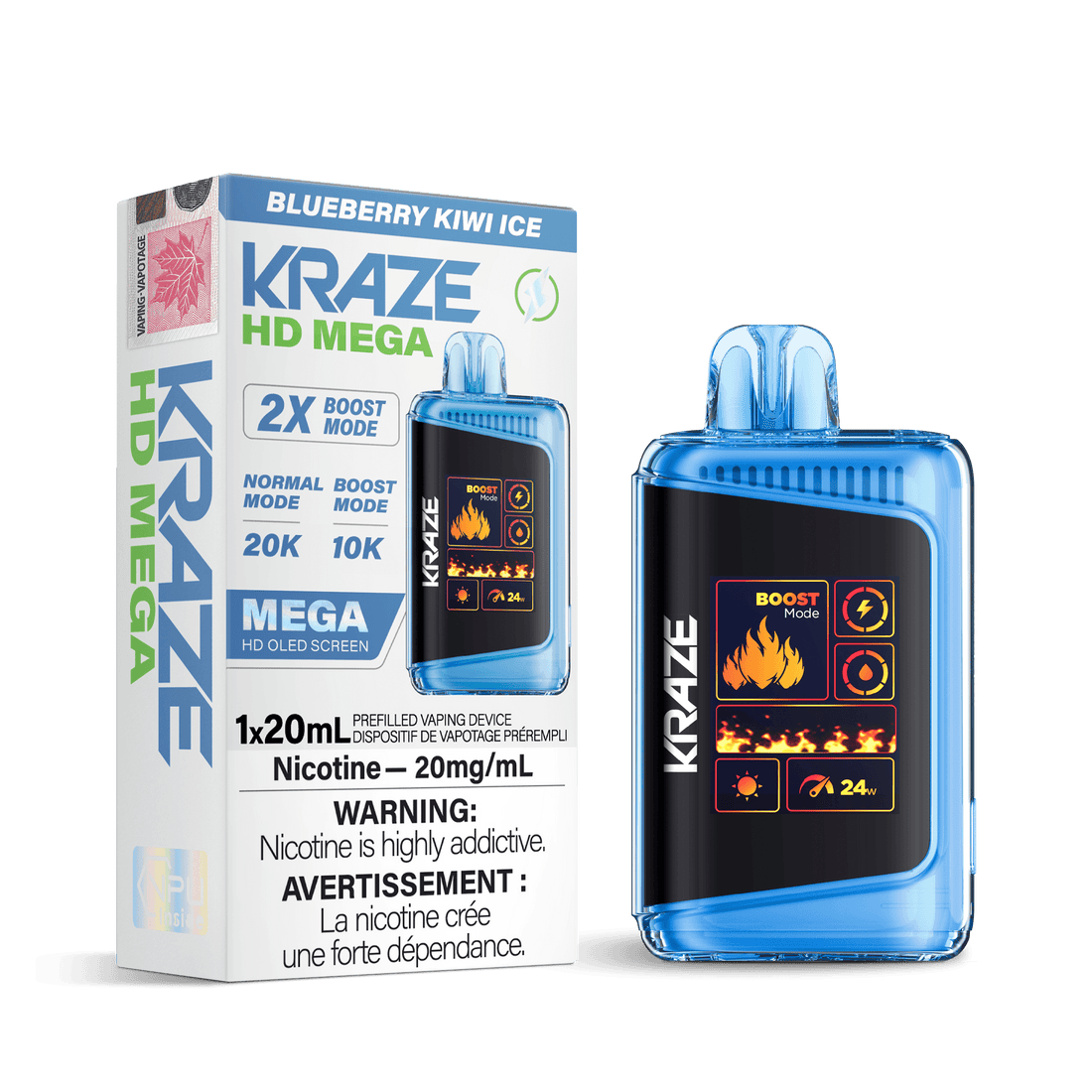 Kraze HD Mega - Blueberry Kiwi Ice - Vapor Shoppe