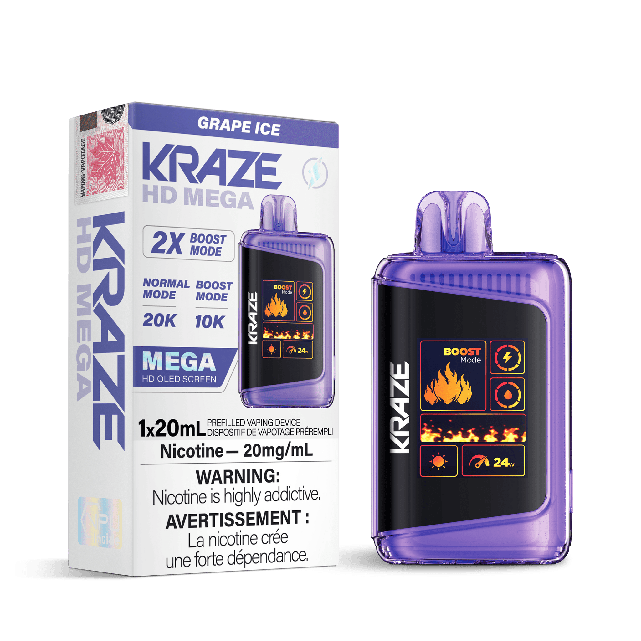 Kraze HD Mega - Grape Ice - Vapor Shoppe