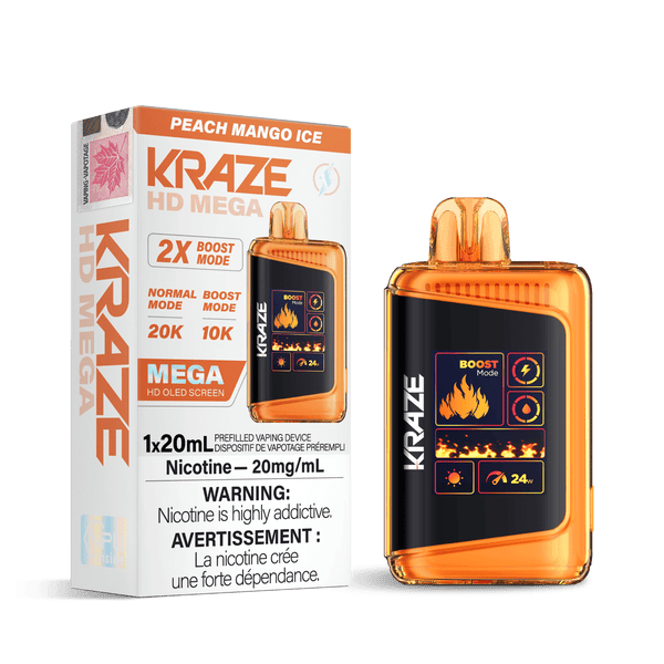 Kraze HD Mega Peach Mango Ice Disposable Vape, 20mL - Vapor Shoppe Kraze HD Mega Peach Mango Ice Disposable Vape, 20mL - Vapor Shoppe