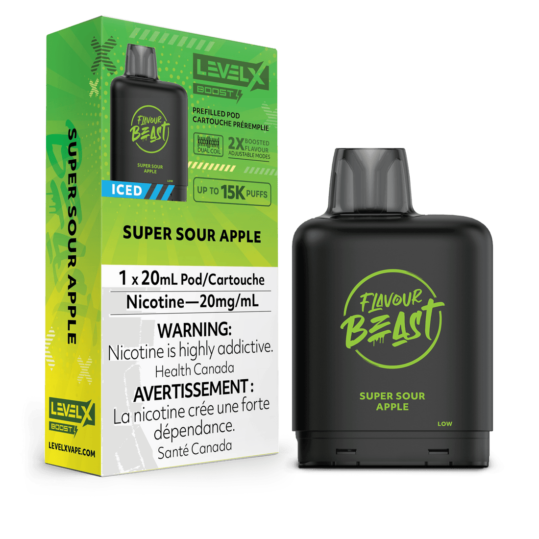 Level X Boost Flavour Beast - Super Sour Apple Iced - Vapor Shoppe