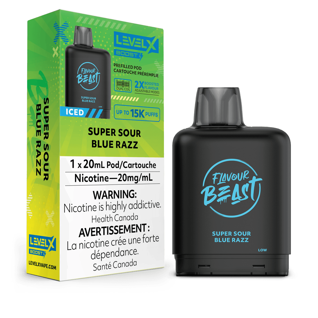 Level X Boost Flavour Beast - Super Sour Blue Razz Iced - Vapor Shoppe