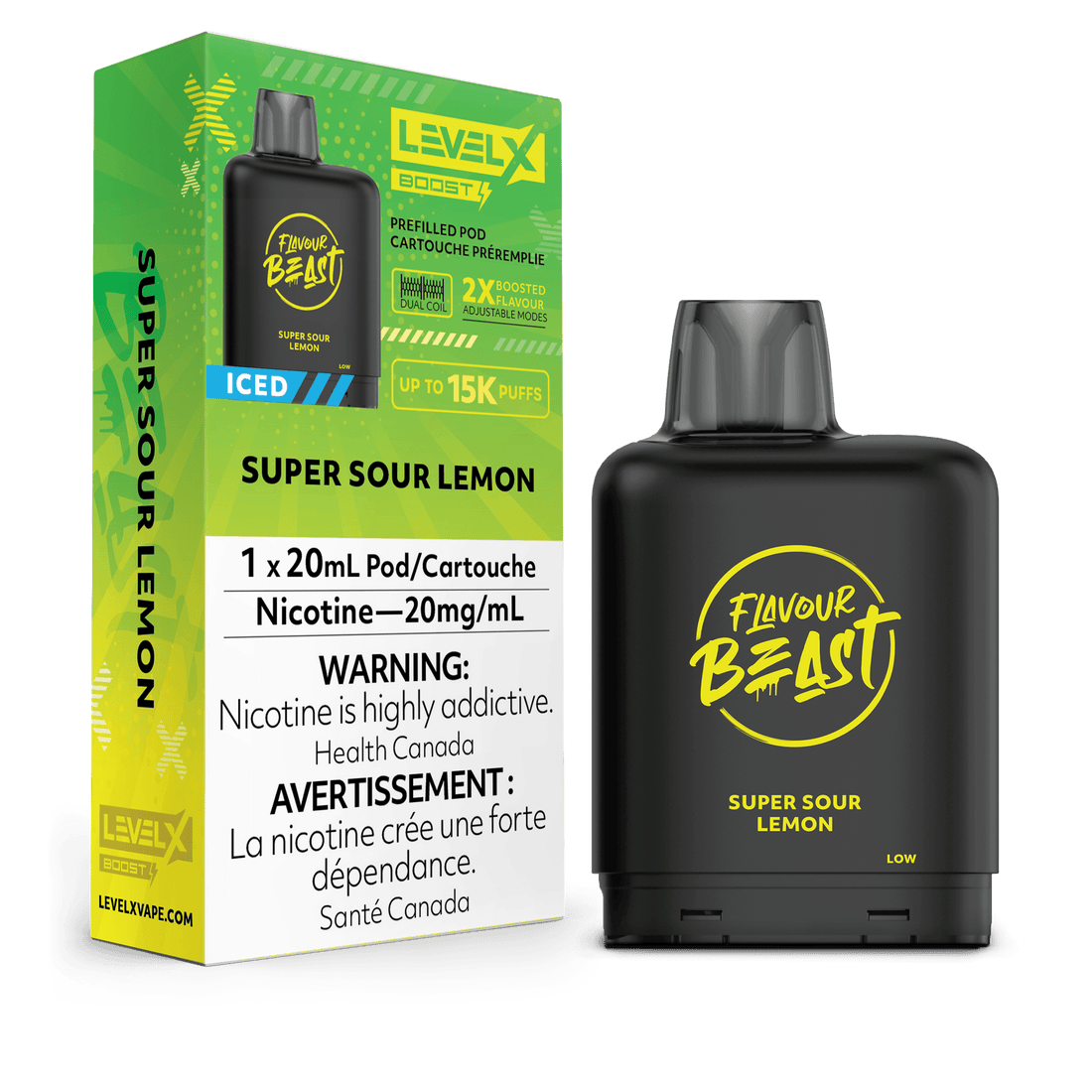 Level X Boost Flavour Beast - Super Sour Lemon Iced - Vapor Shoppe