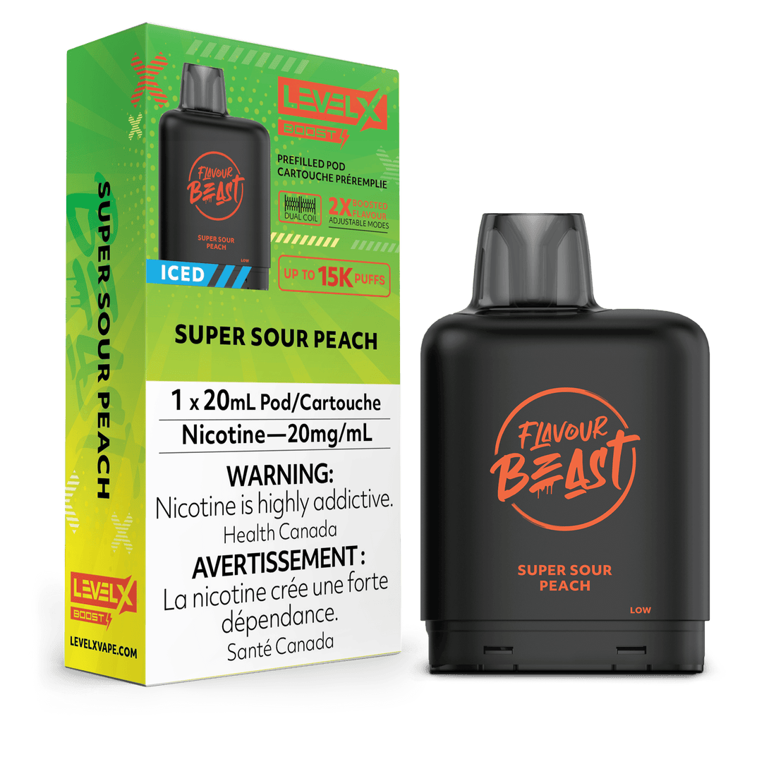Level X Boost Flavour Beast - Super Sour Peach Iced - Vapor Shoppe