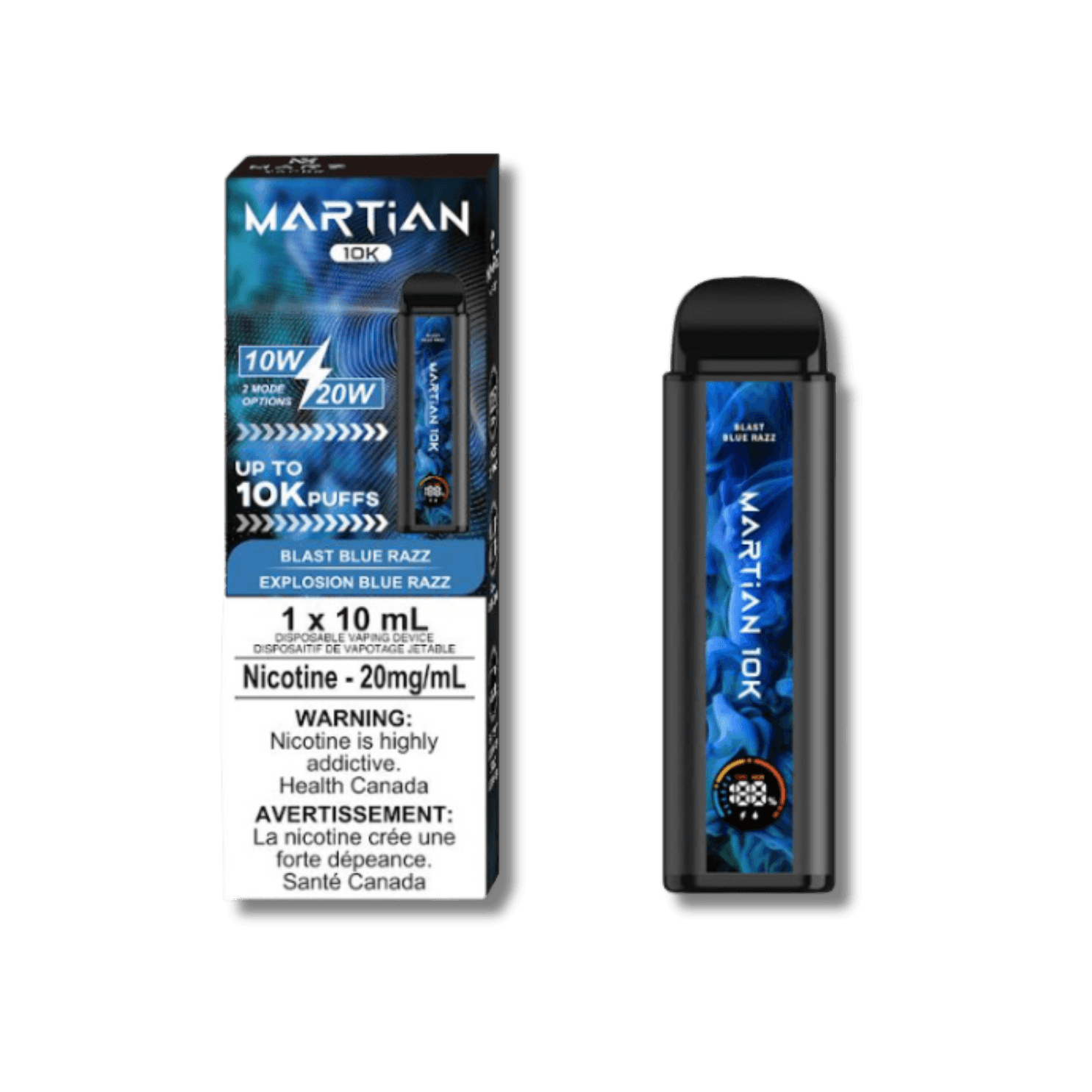 marz bar vape MARZ Martian 10K Blast Blue Razz Disposable Vape, 10mL