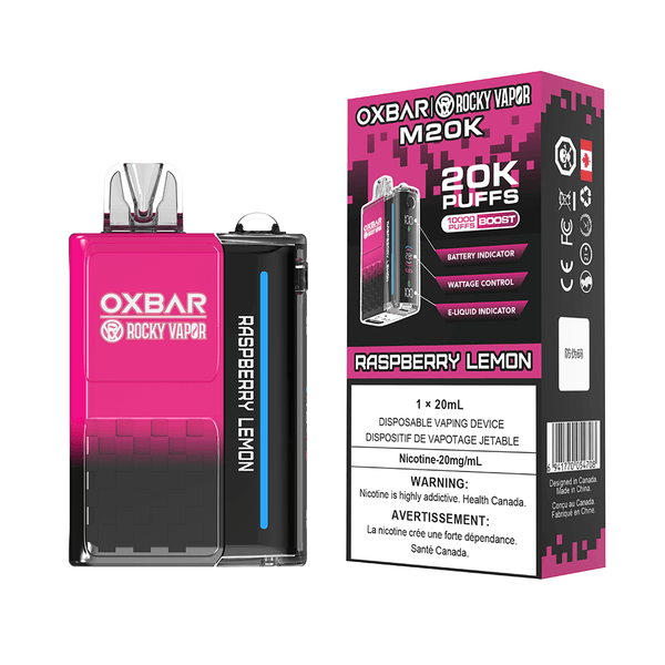 Oxbar M20K Citron framboise Vapoteuse Jetable, 20 ml – Vapor Shoppe