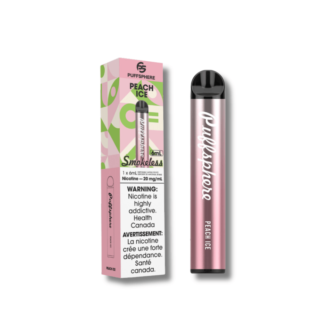 Puffsphere sans fume Glace la pche Vapoteuse Jetable, 6 ml Vapor Shoppe Puffsphere sans fume Glace la pche Vapoteuse Jetable, 6 ml Vapor Shoppe