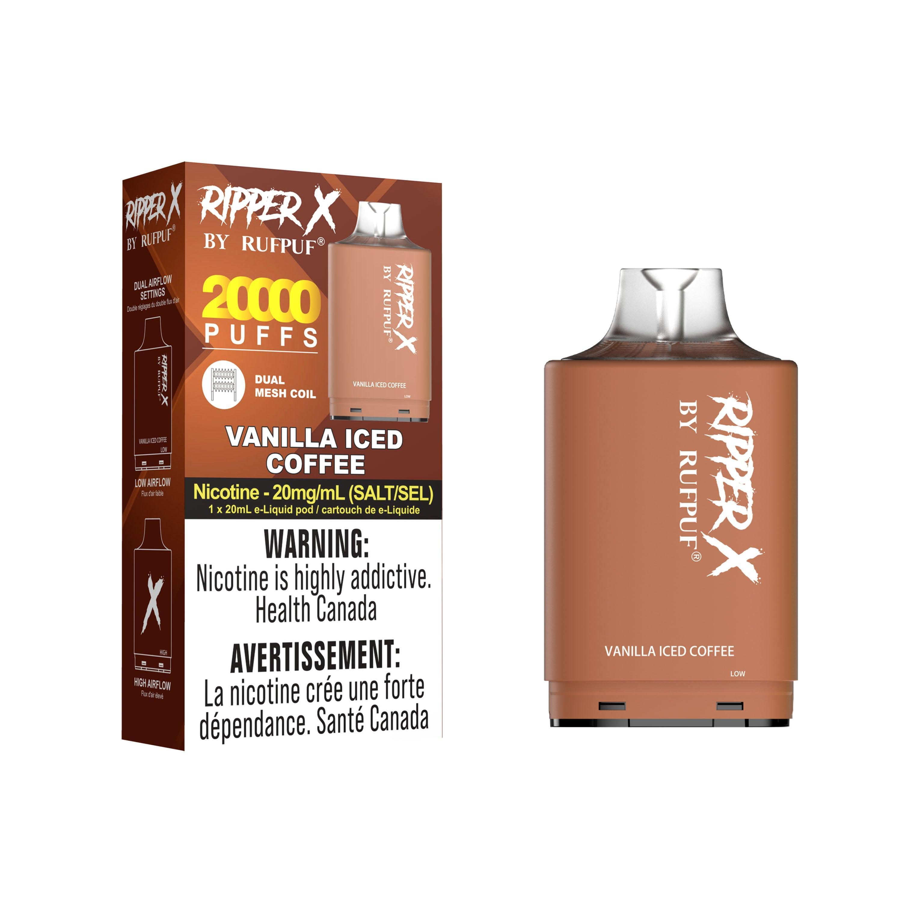 Ripper X 20K Pod Vanilla Iced Coffee Vape Pod, 20mL Vapor Shoppe