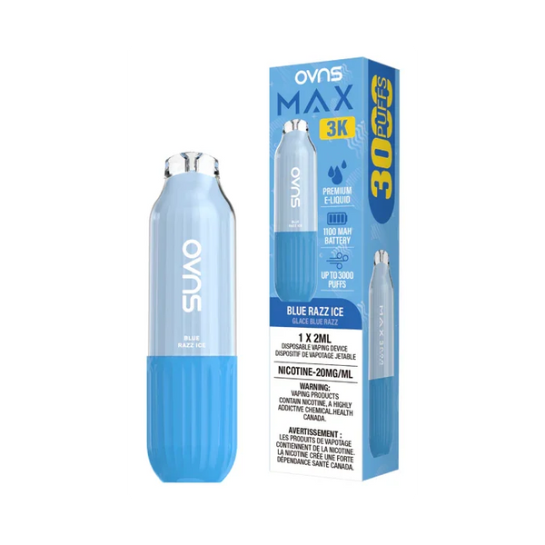 OVNS Max 3K Blue Razz Ice Disposable Vape, 2mL - Vapor Shoppe OVNS Max 3K Blue Razz Ice Disposable Vape, 2mL - Vapor Shoppe