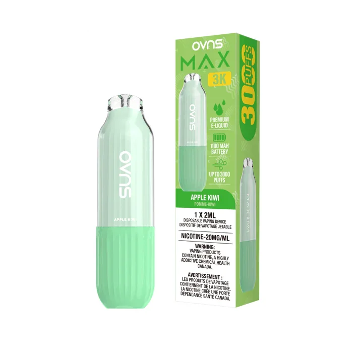 vape refill pods lost mary OVNS Max 3K Apple Kiwi Disposable Vape, 2mL