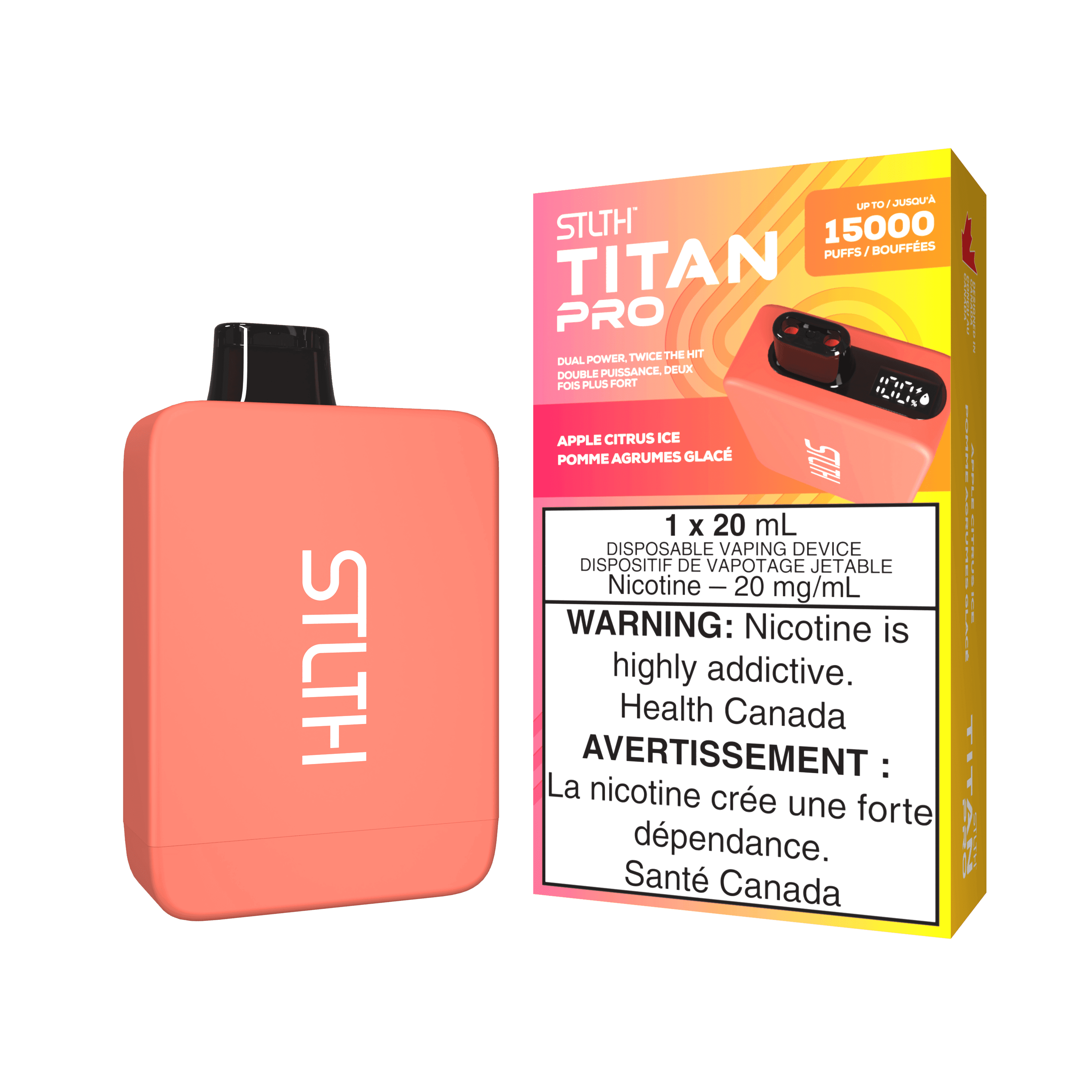 STLTH Titan Pro Apple Citrus Ice Disposable Vape, 20mL - Vapor Shoppe STLTH Titan Pro Apple Citrus Ice Disposable Vape, 20mL - Vapor Shoppe