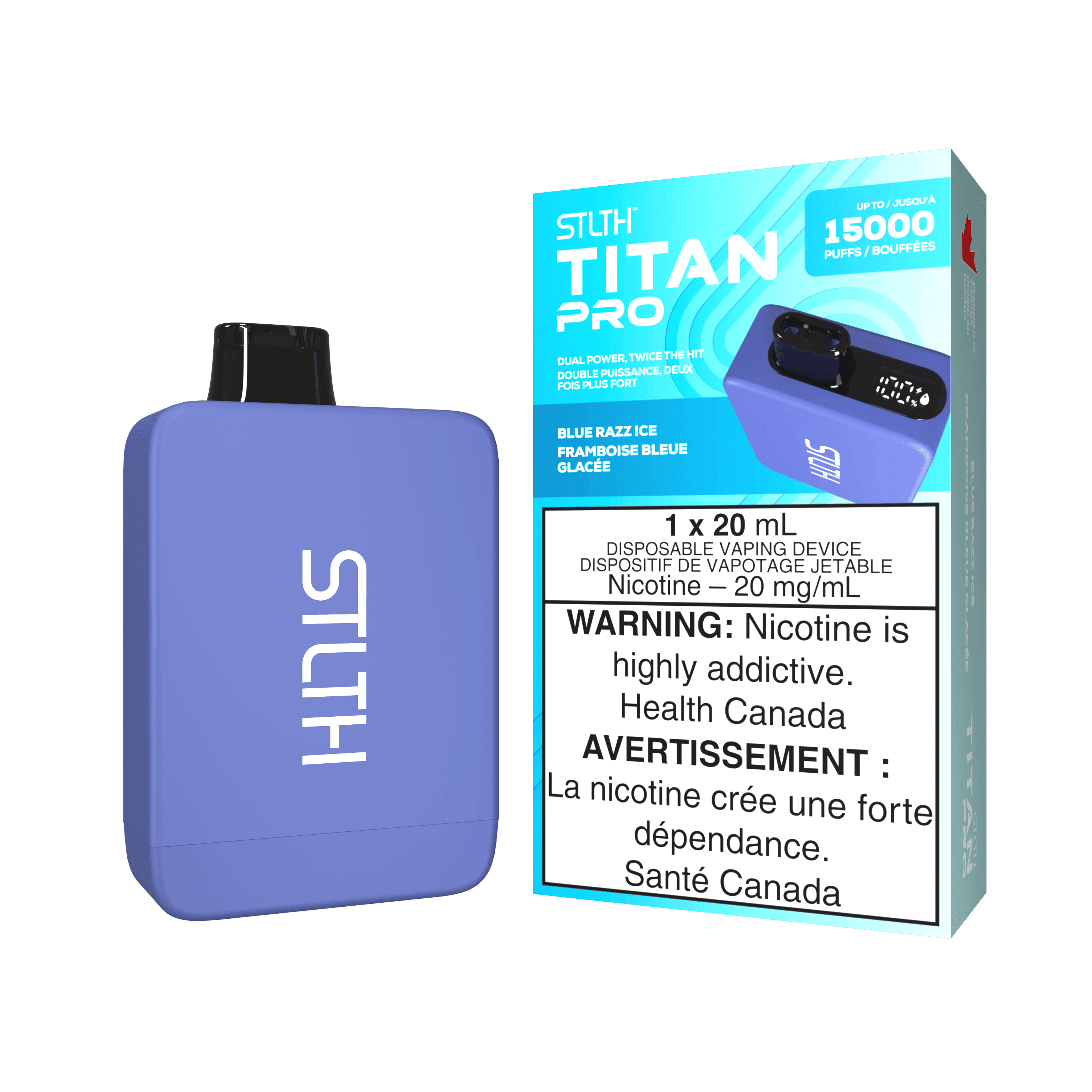 STLTH Titan Pro Blue Razz Ice Disposable Vape, 20mL - Vapor Shoppe STLTH Titan Pro Blue Razz Ice Disposable Vape, 20mL - Vapor Shoppe