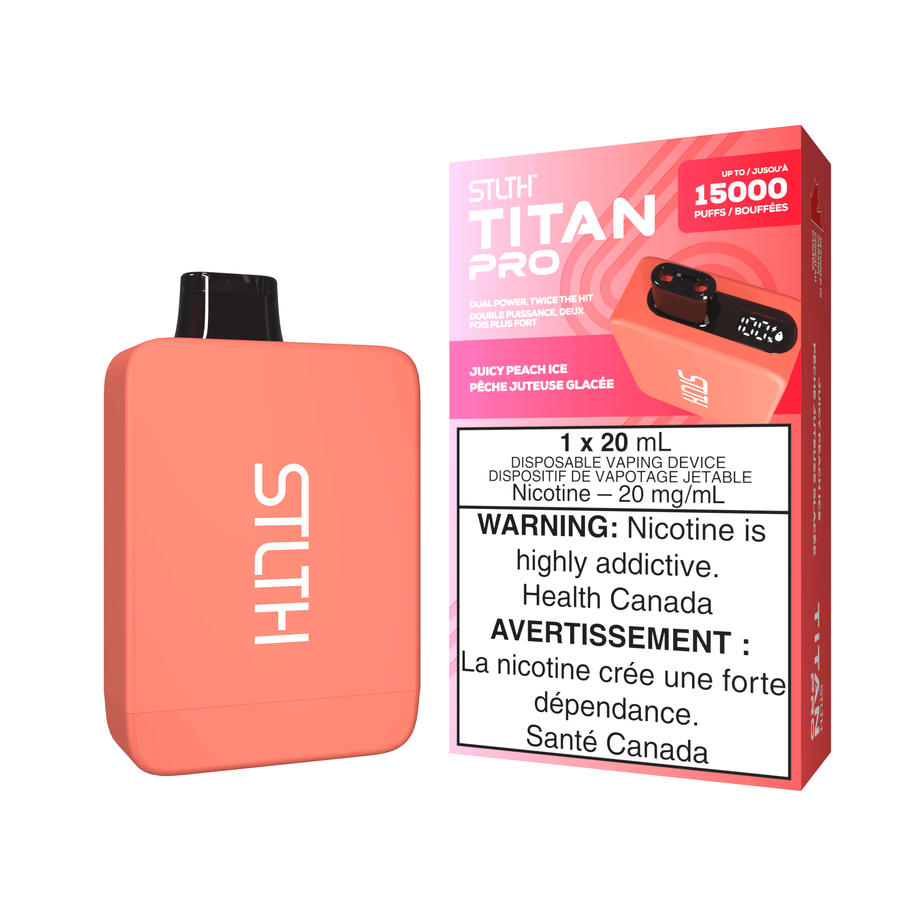 STLTH Titan Pro Juicy Peach Ice Disposable Vape, 20mL - Vapor Shoppe STLTH Titan Pro Juicy Peach Ice Disposable Vape, 20mL - Vapor Shoppe