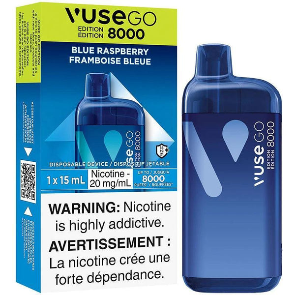 Vuse Go 8000 Blue Raspberry (Blueberry Raspberry) Disposable Vape, 15mL